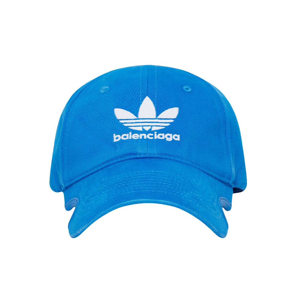 Balenciaga x adidas Trefoil Balenciaga Logo Cap Blue/White-PLUS