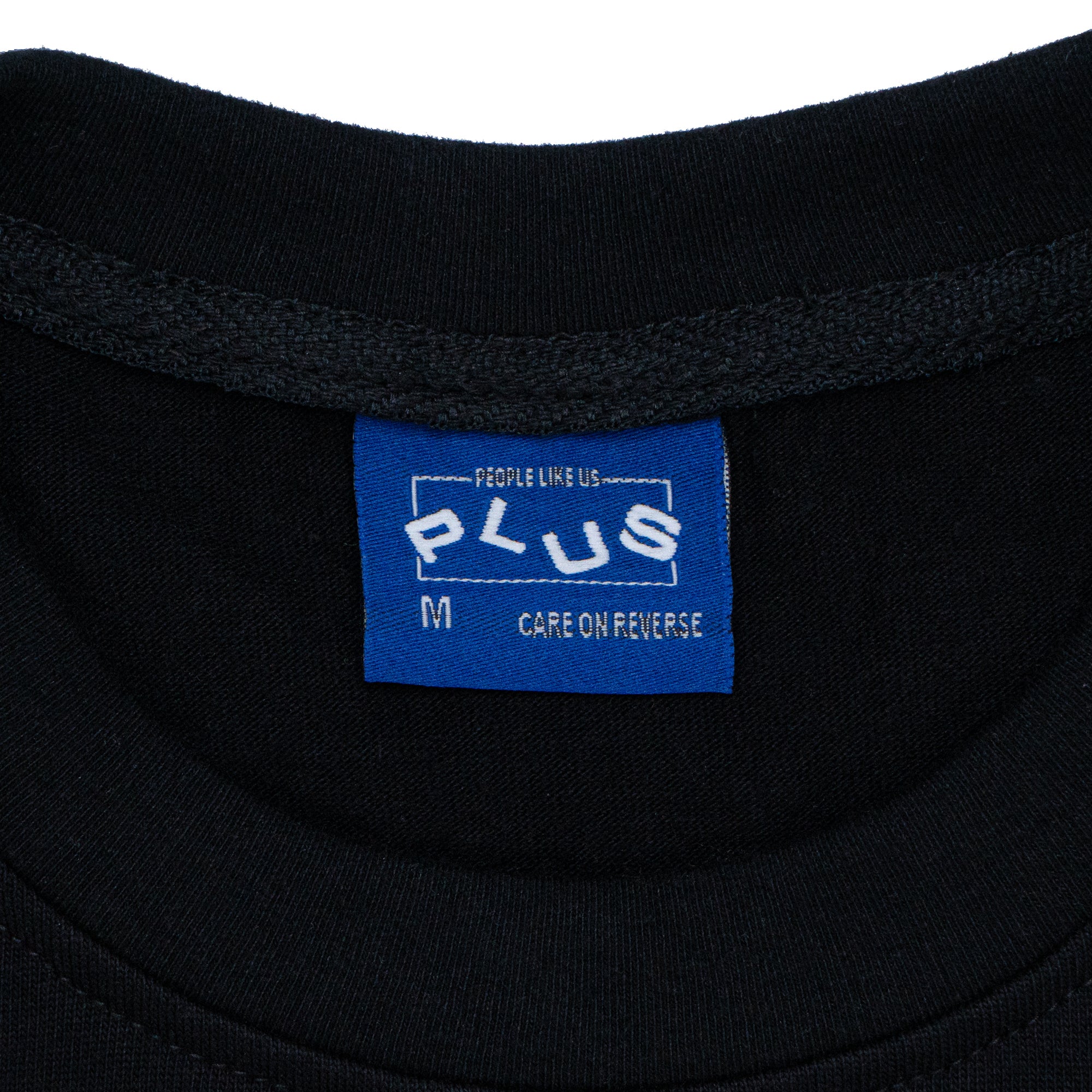 PLUS Basics Spell Out Logo Heavyweight Tee Black-PLUS