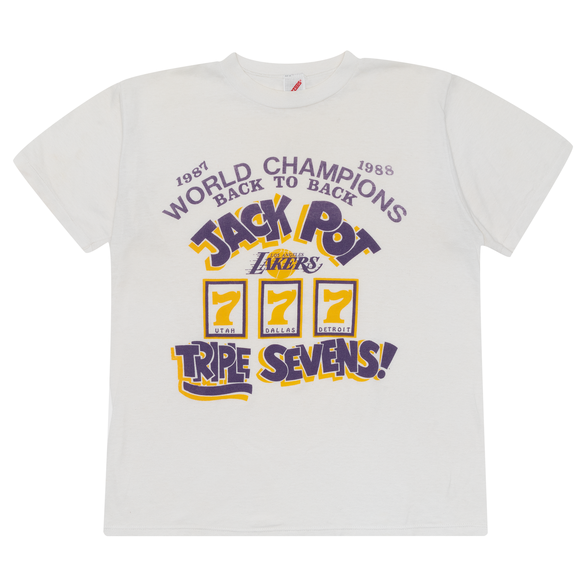 Los Angeles Lakers 1987-1988 "Jackpot Triple Sevens" Tee White-PLUS