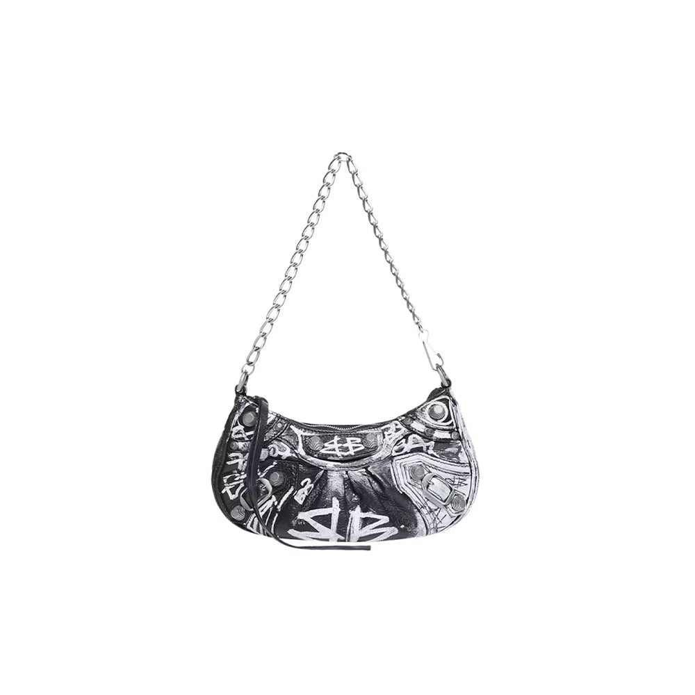 Balenciaga Le Cagole Mini Bag With Chain Graffiti-PLUS