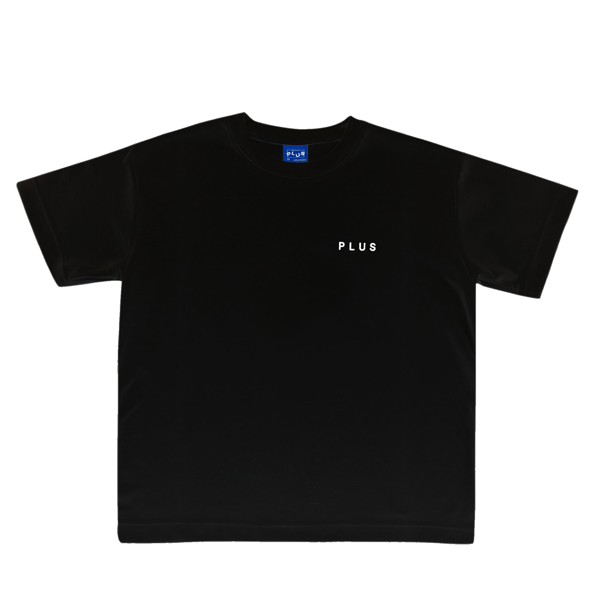 PLUS Basics Spell Out Logo Heavyweight Tee Black-PLUS