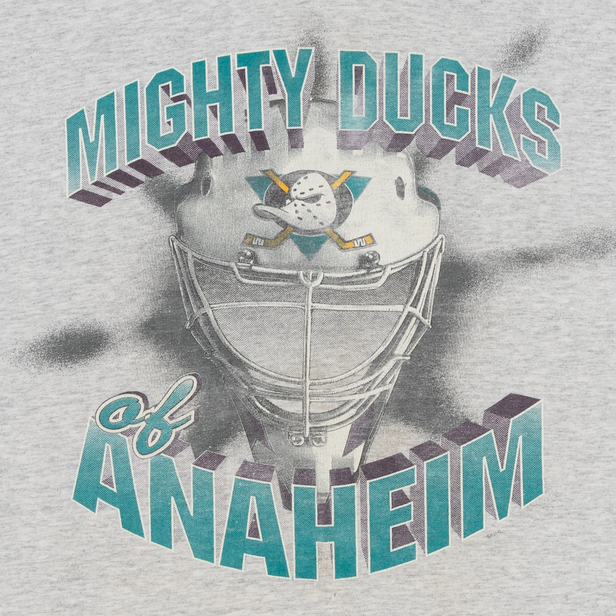 Mighty Ducks of Anaheim 1990s NHL Tee Grey-PLUS