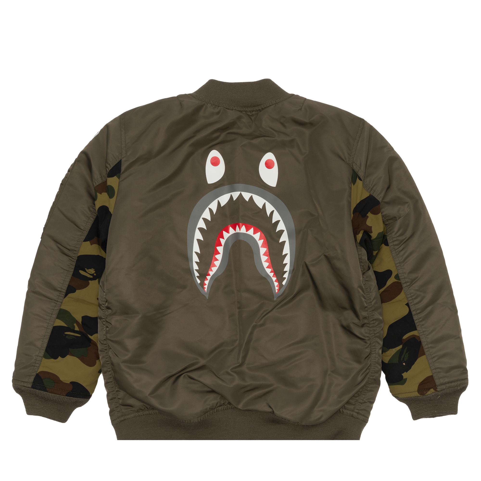 Bape Shark MA-1 WGM Bomber Jacket Olive (Kids)-PLUS