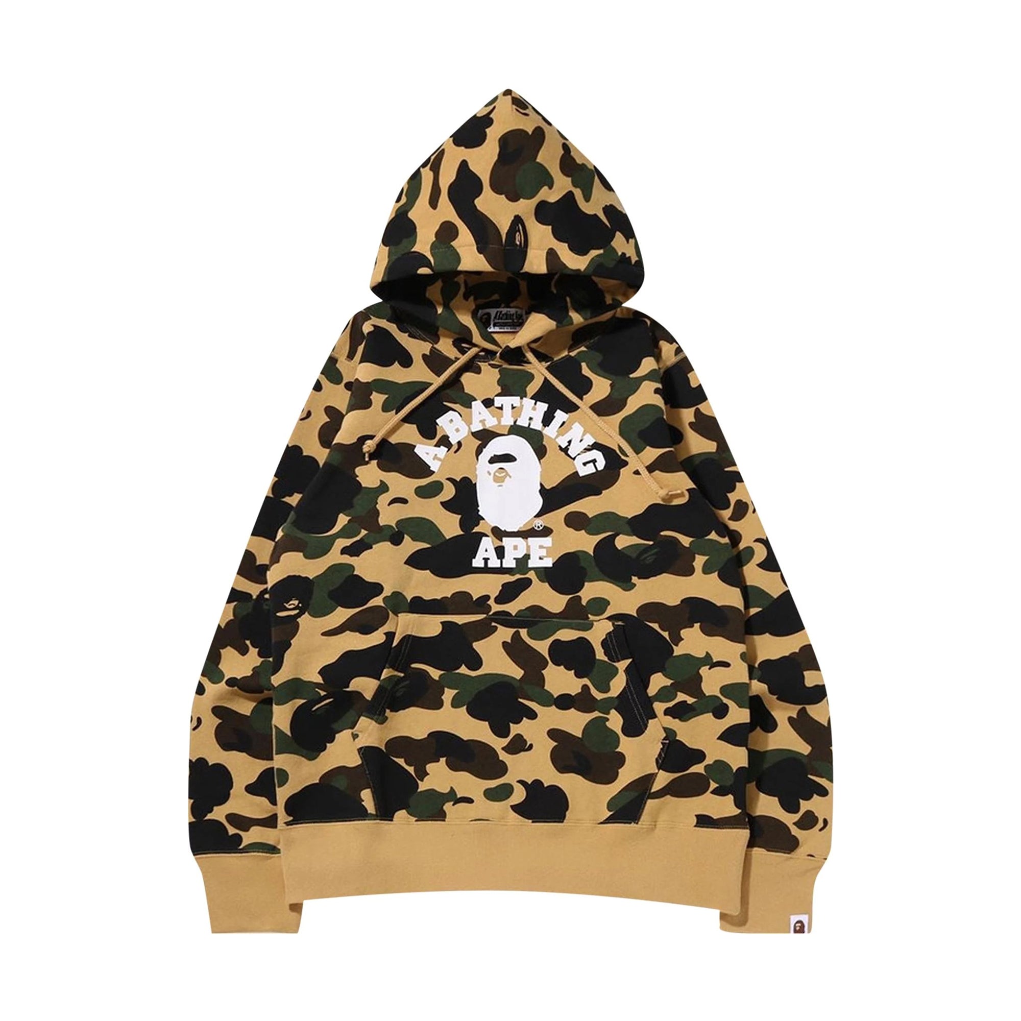 Bape 1st Camo College Pullover Hoodie Yellow-PLUS