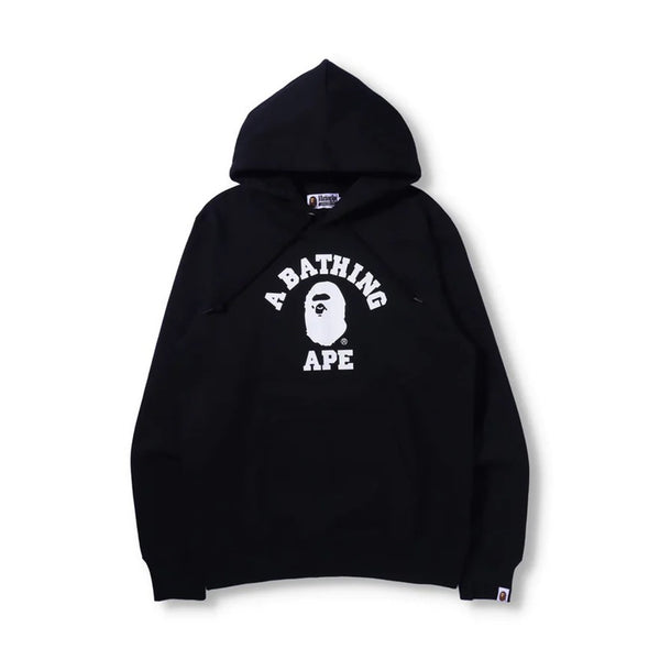 Bape College Pullover Hoodie Black