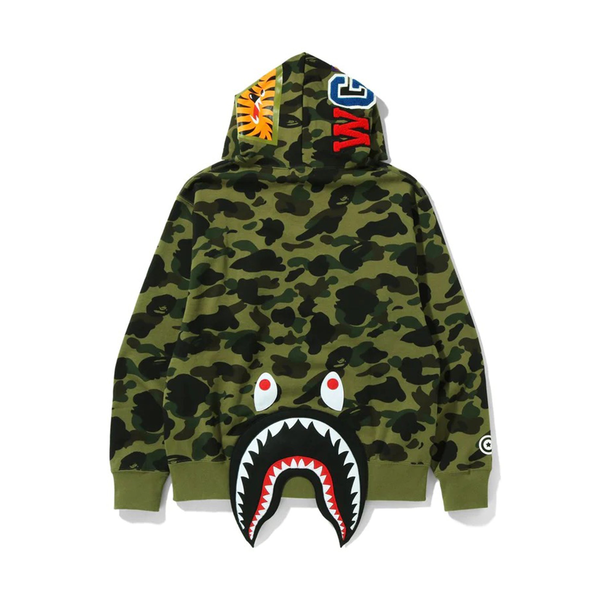 Bape 1st Camo Shark Relaxed Fit Hoodie Green-PLUS