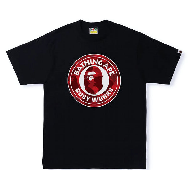 Bape Color Camo Busy Works Tee Black Double Red