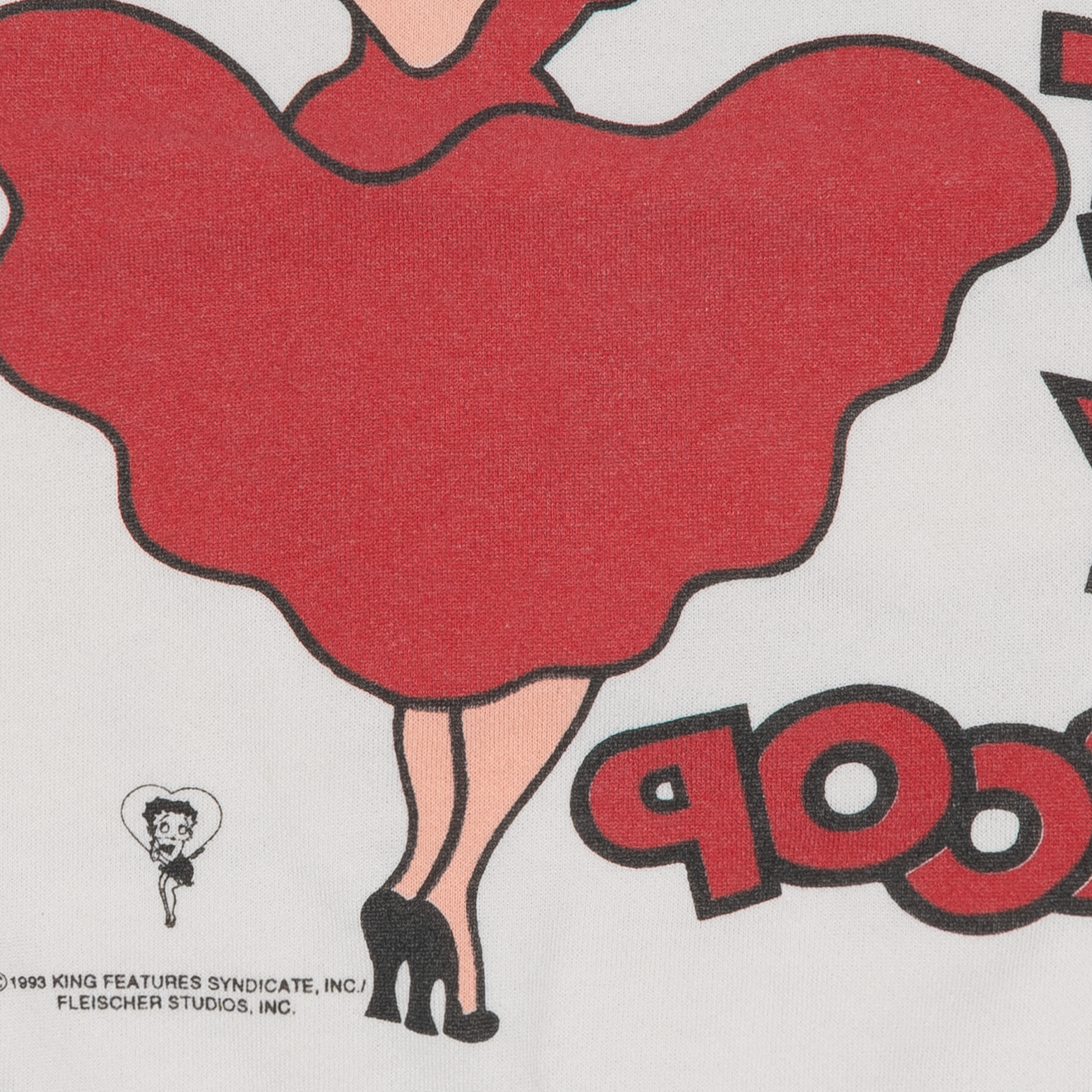 Betty Boop Red Dress 1993 Raglan Crewneck White-PLUS