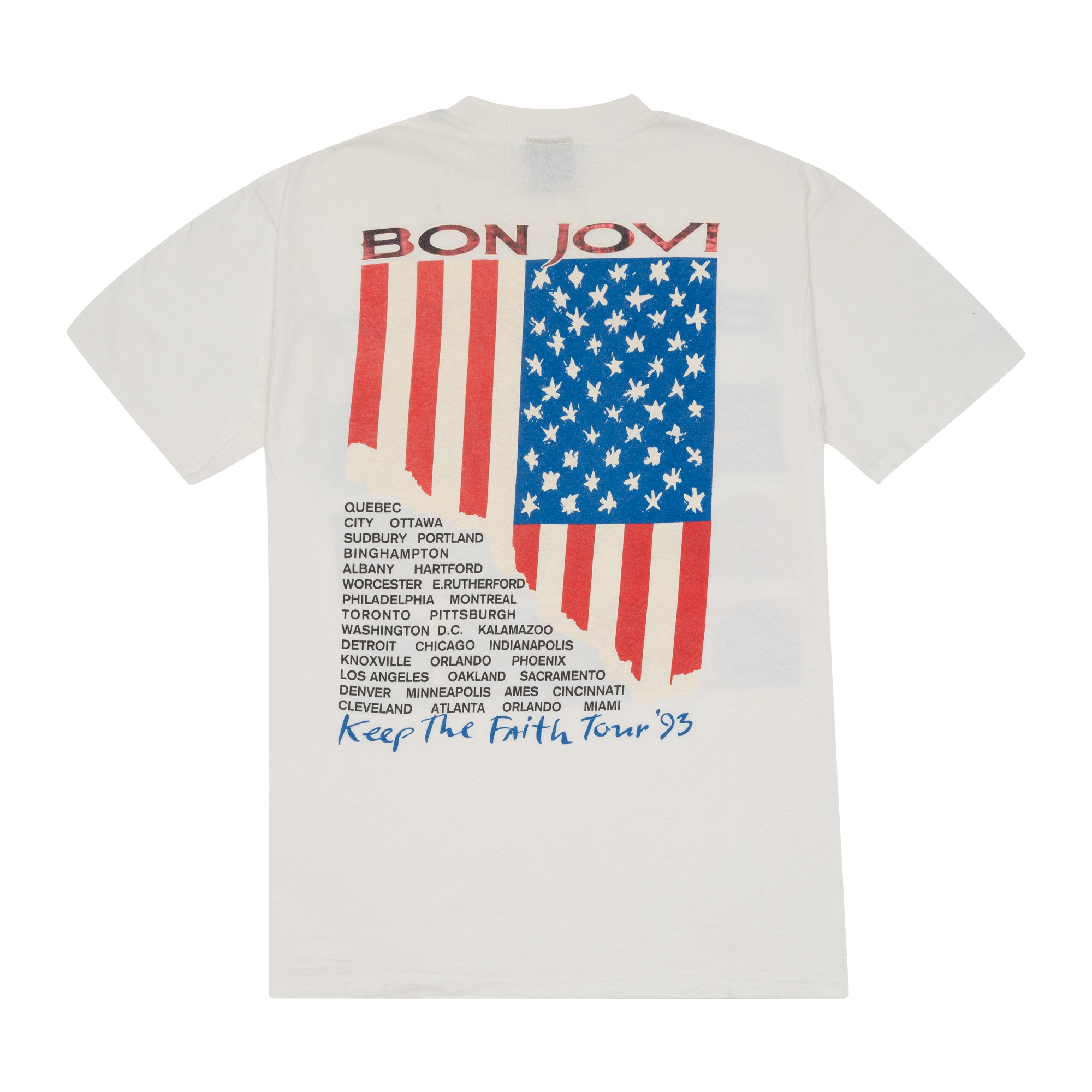 Bon Jovi Keep The Faith Tour 1993 Brockum Tee White-PLUS