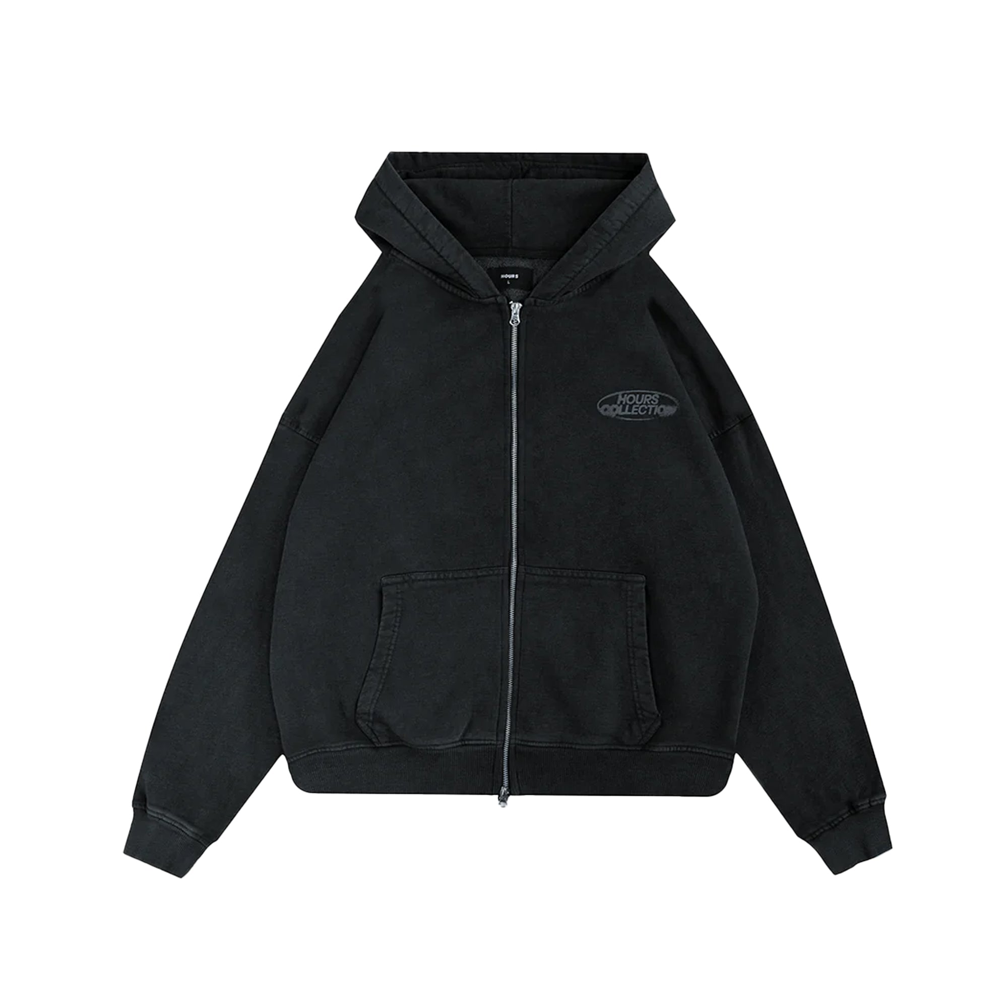 Hours Mind Connection Zip Hoodie Vintage Black