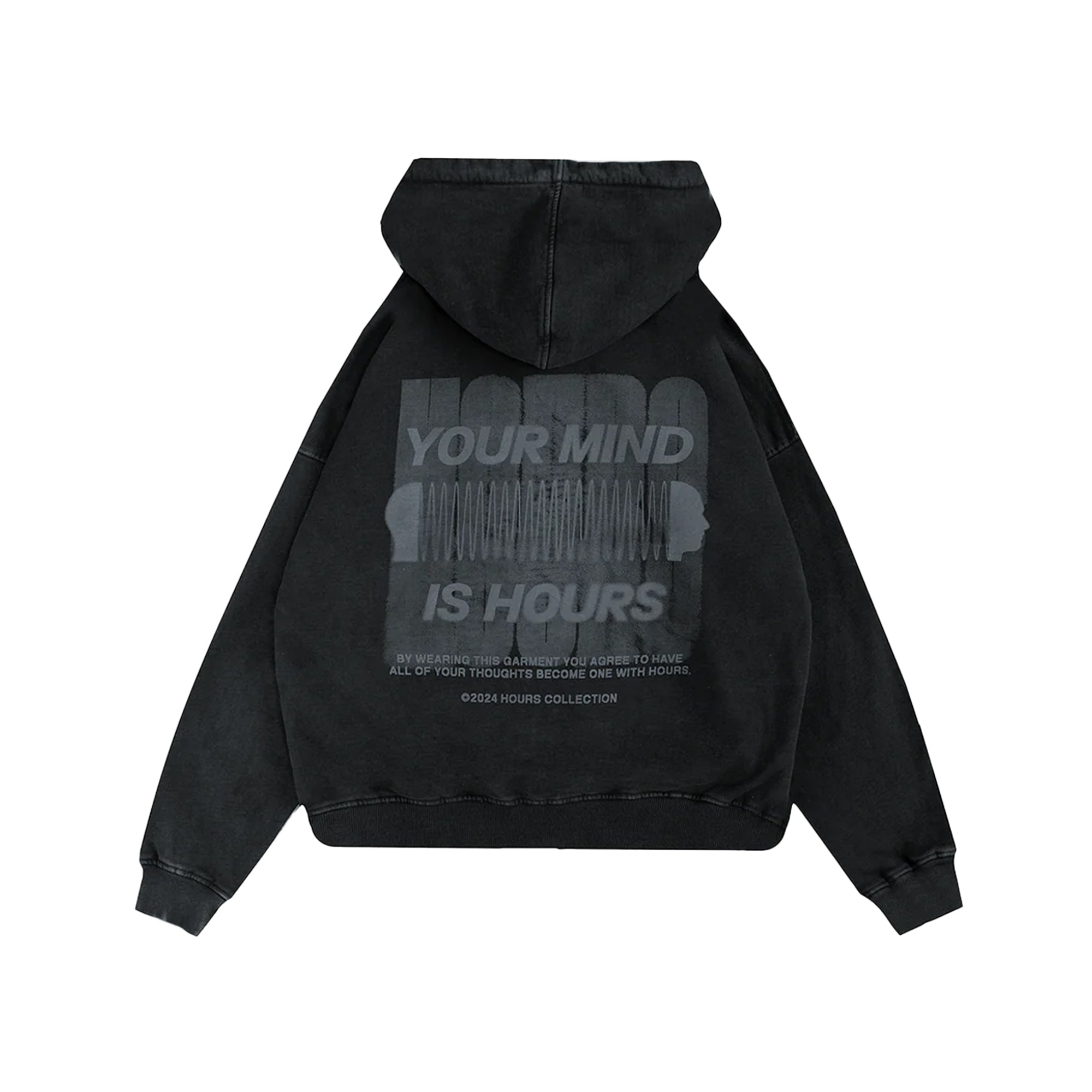 Hours Mind Connection Zip Hoodie Vintage Black