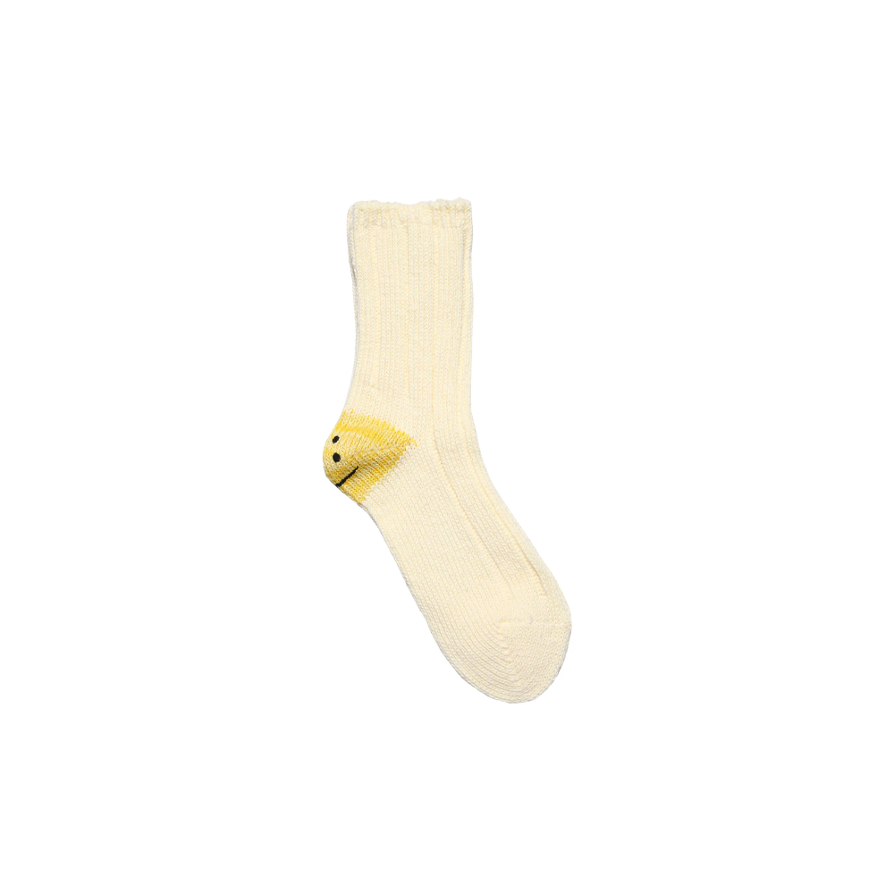 Kapital Happy Heel Rainbowy Socks White-PLUS