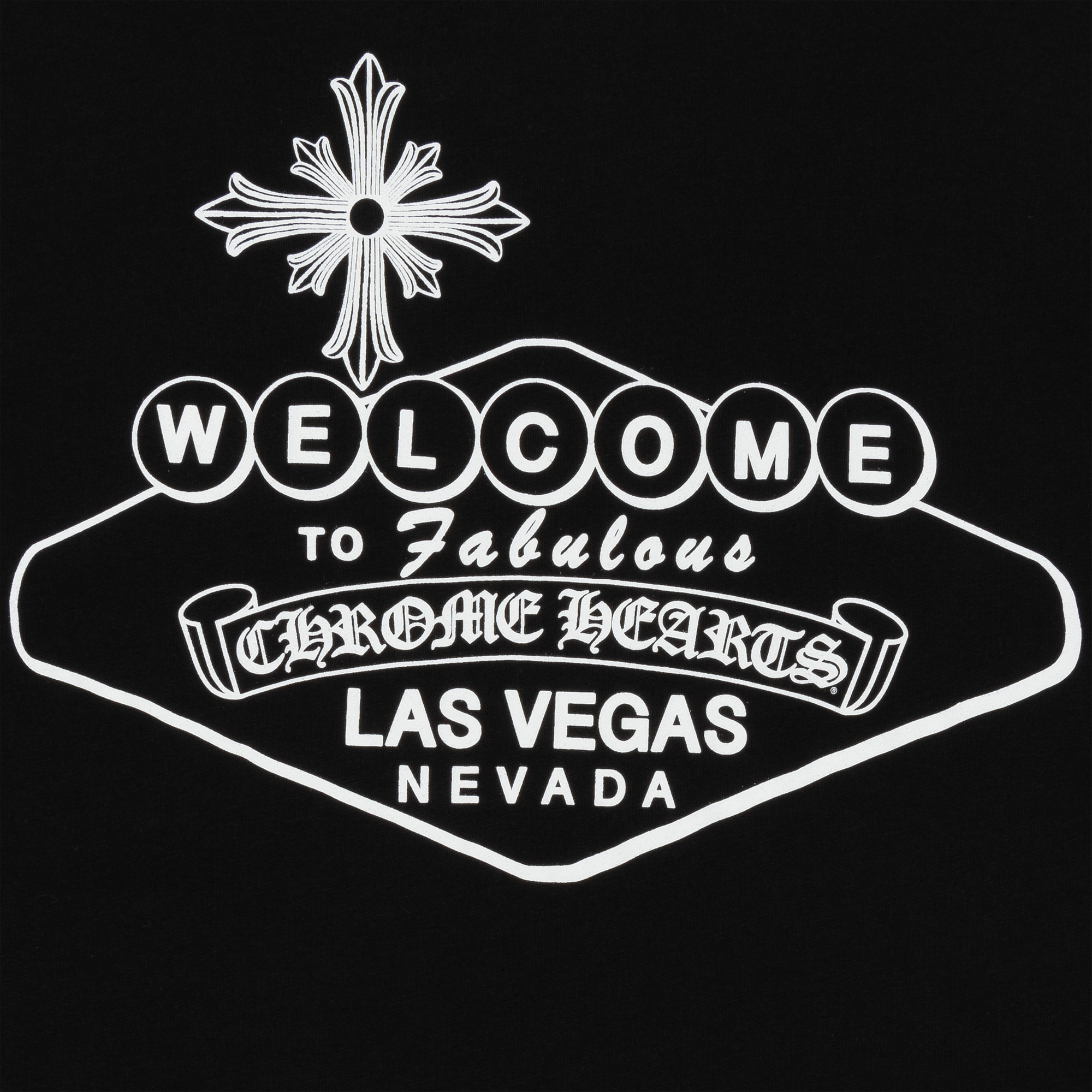 Chrome Hearts Welcome to Las Vegas Pocket Tee Black-PLUS