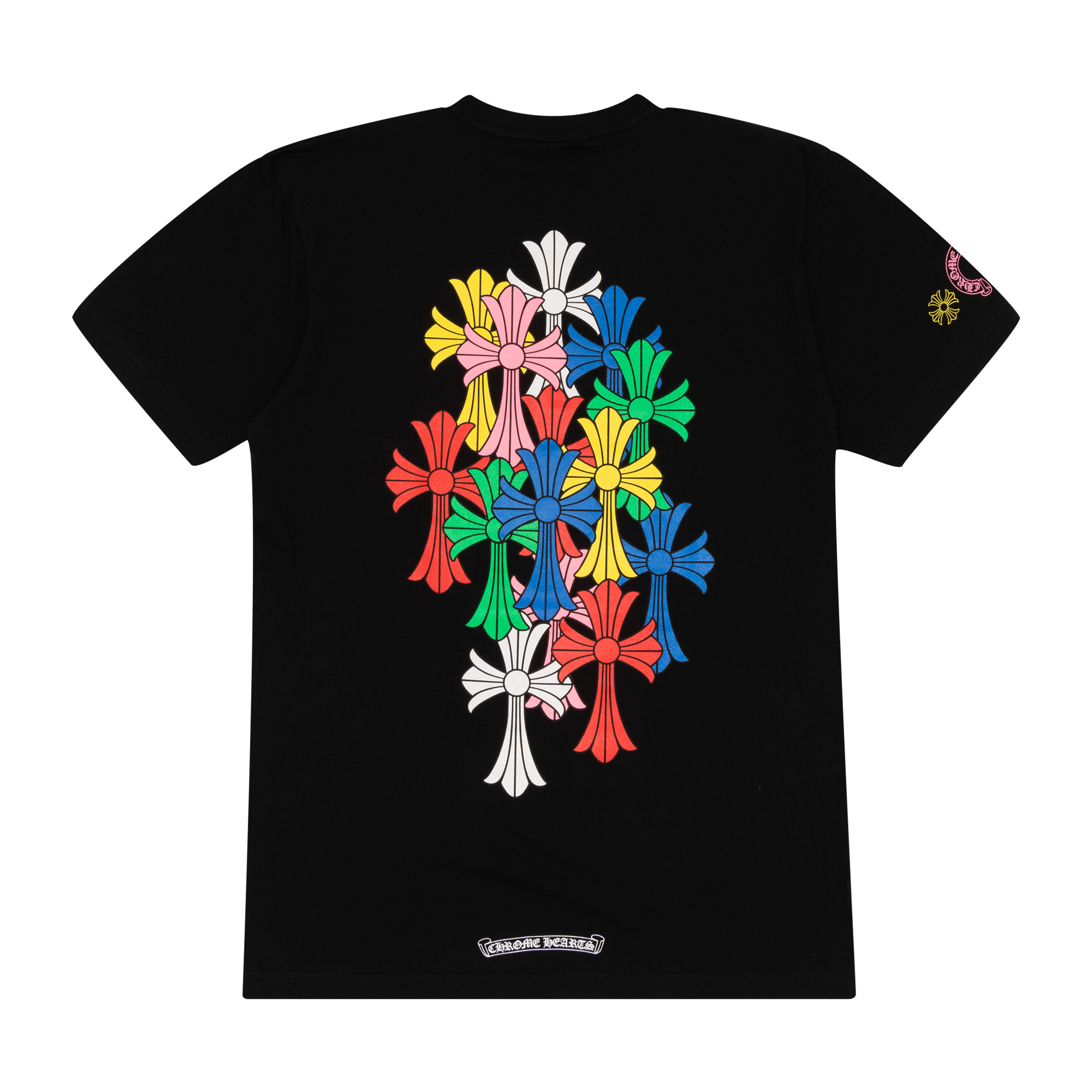 Chrome Hearts Multi Color Cross Cemetery T-Shirt Black-PLUS