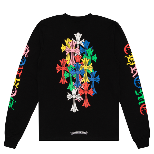 Chrome Hearts Multi Color Cross Cemetery L/S T-Shirt Black | PLUS