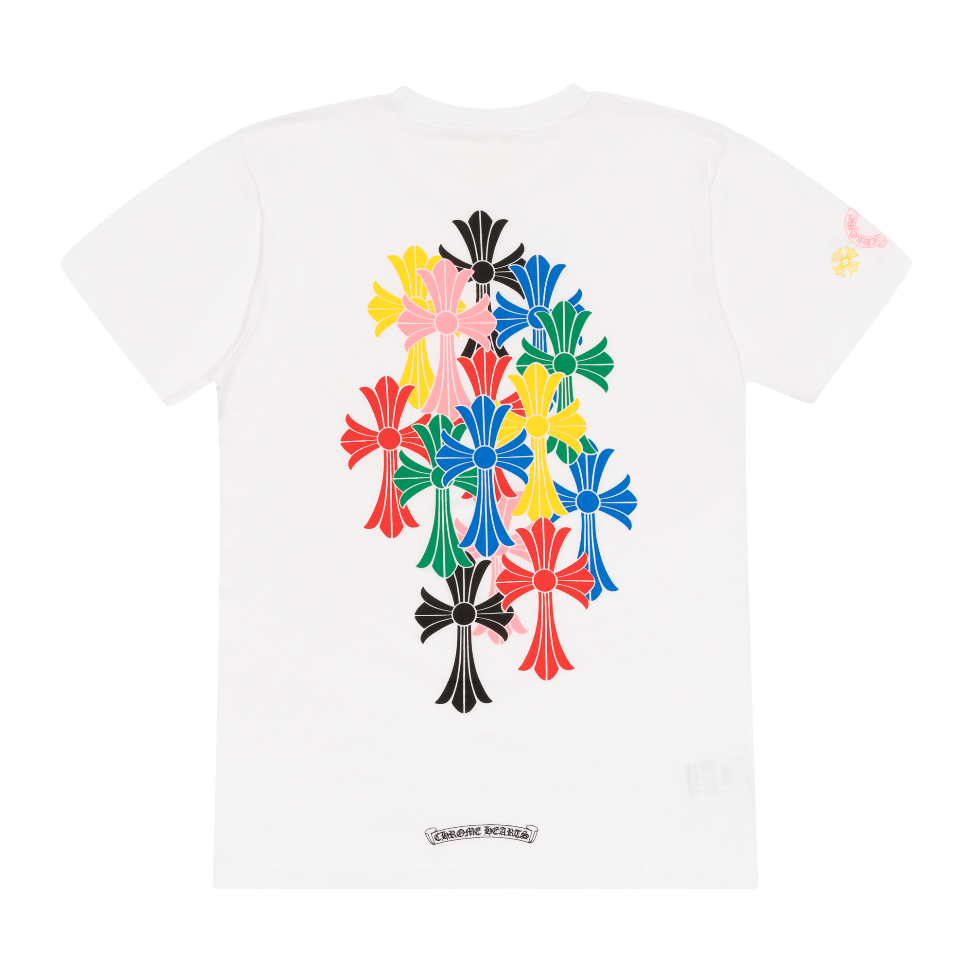Chrome Hearts Multi Color Cross Cemetery T-Shirt White-PLUS