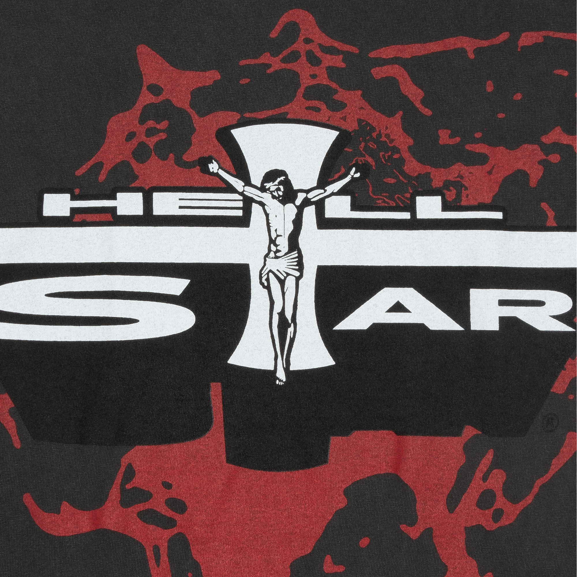 Hellstar Studios Jesus Emblem Tee Washed Grey-PLUS