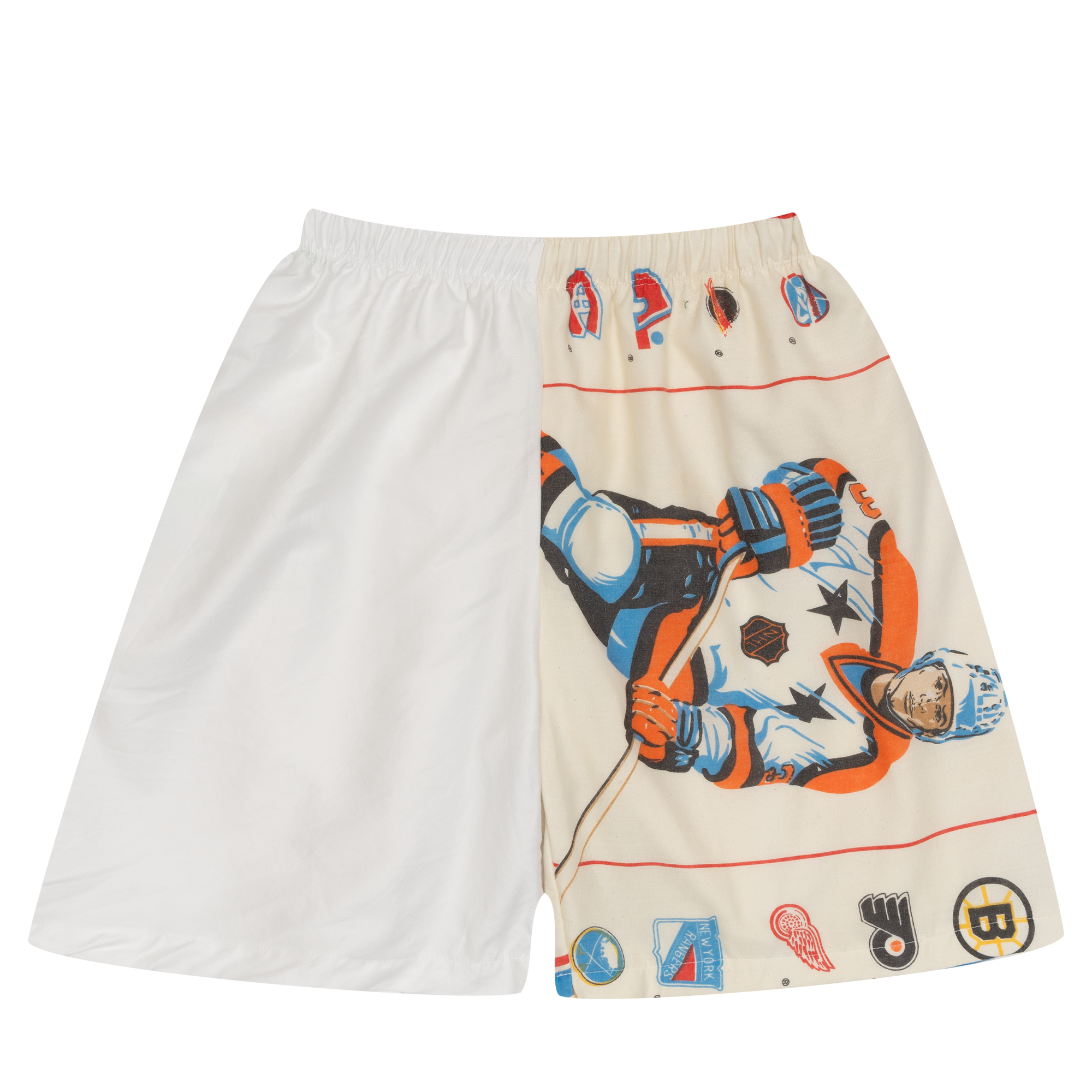 Plus Reworked Hockey All Star Panelled Shorts White-PLUS