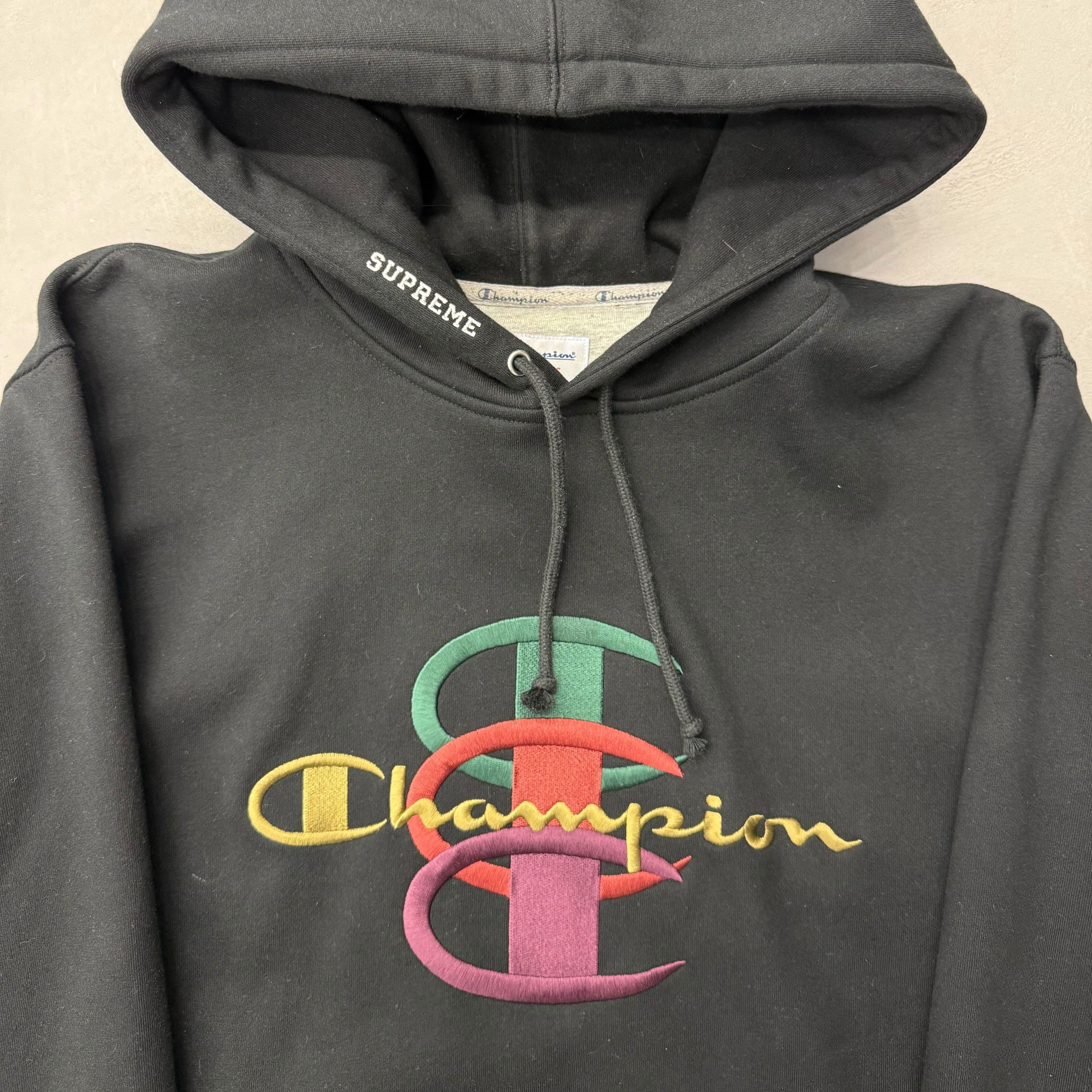 Supreme Champion Stacked C Hooded Sweatshirt Black (Used)