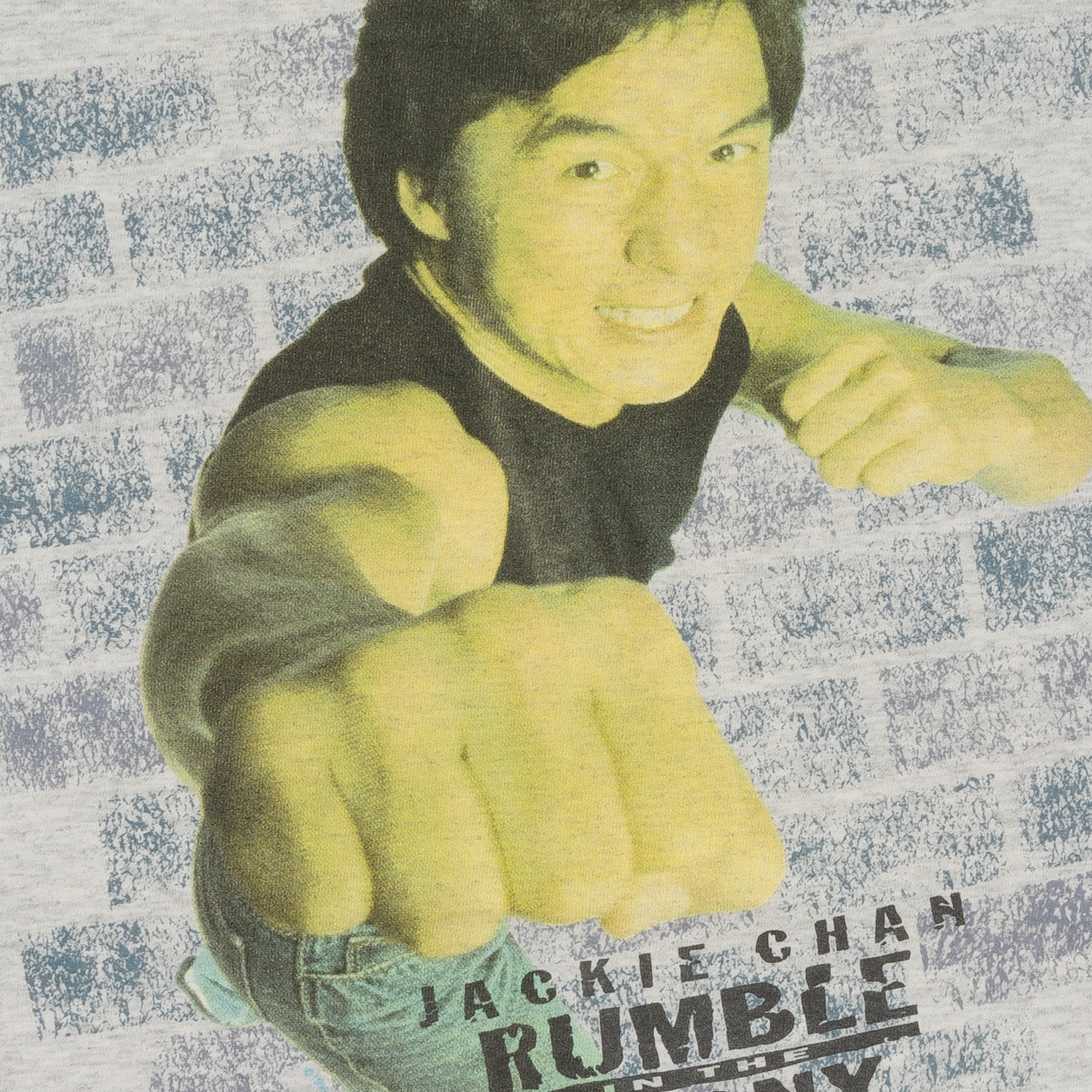 Jackie Chan "Rumble In The Bronx" 1995 Movie Promo Tee Grey-PLUS