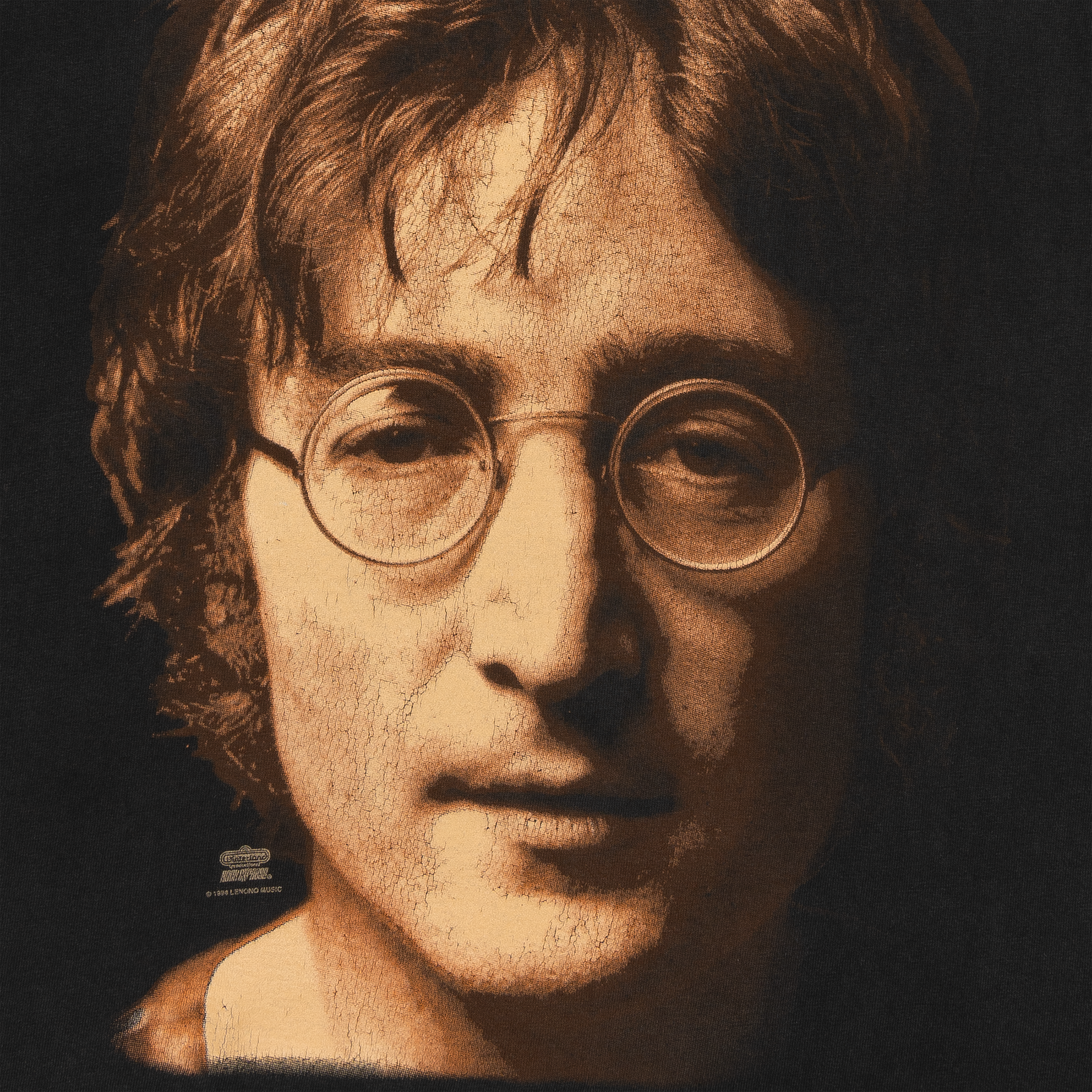 Beatles John Lennon Face Tee Black-PLUS