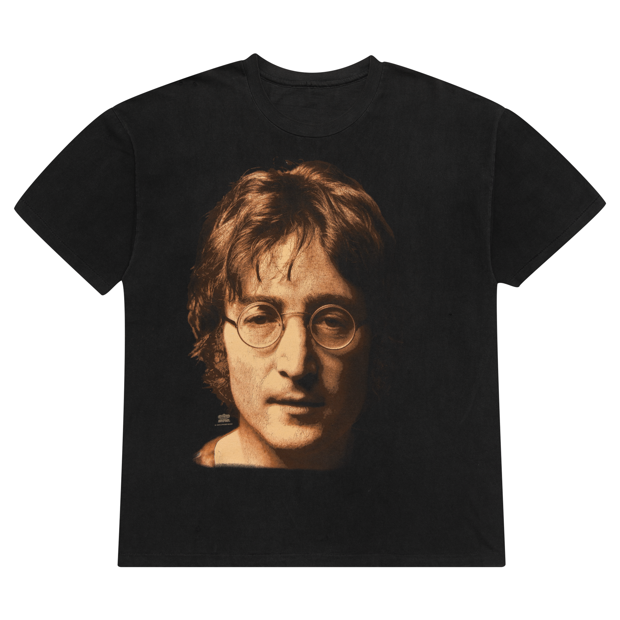 Beatles John Lennon Face Tee Black-PLUS