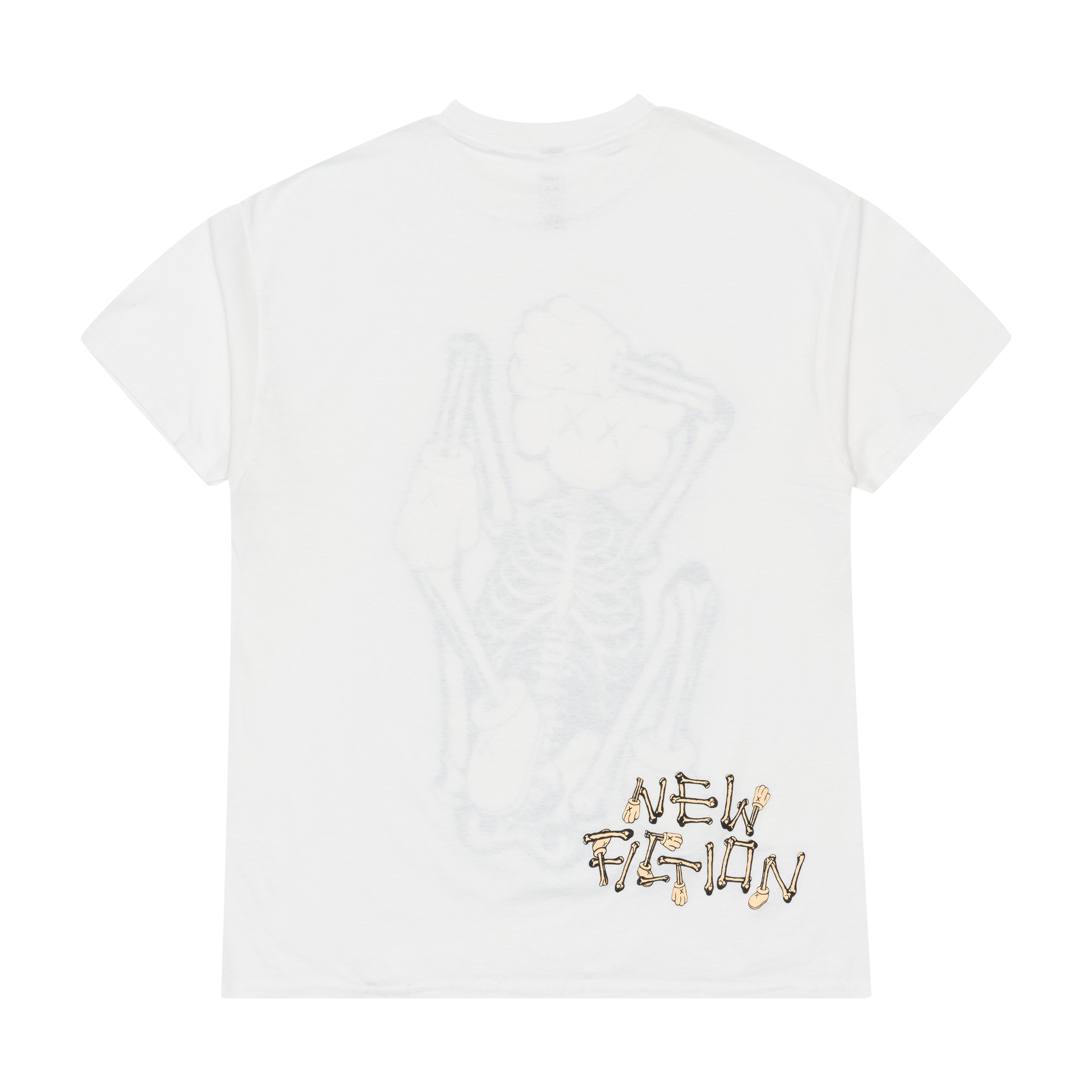 Kaws Skeleton New Fiction T-Shirt White-PLUS