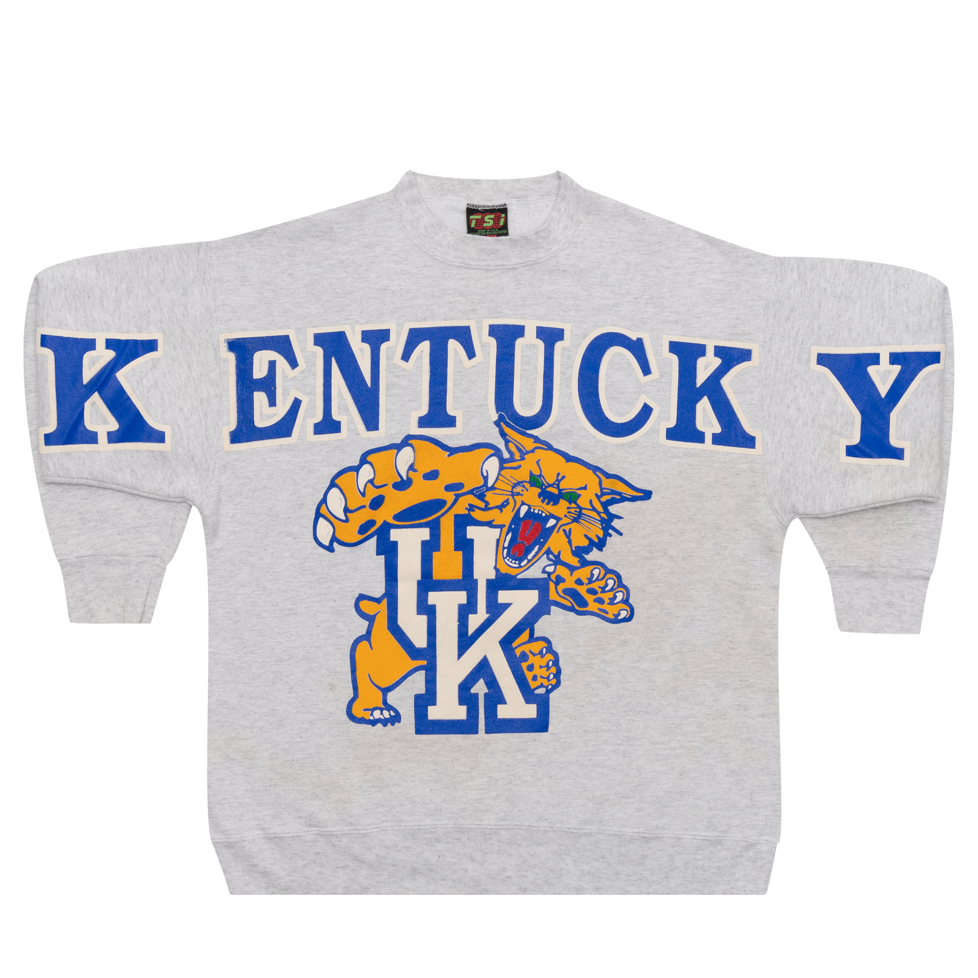 Kentucky Wildcats Crossbody Print Crewneck Grey-PLUS