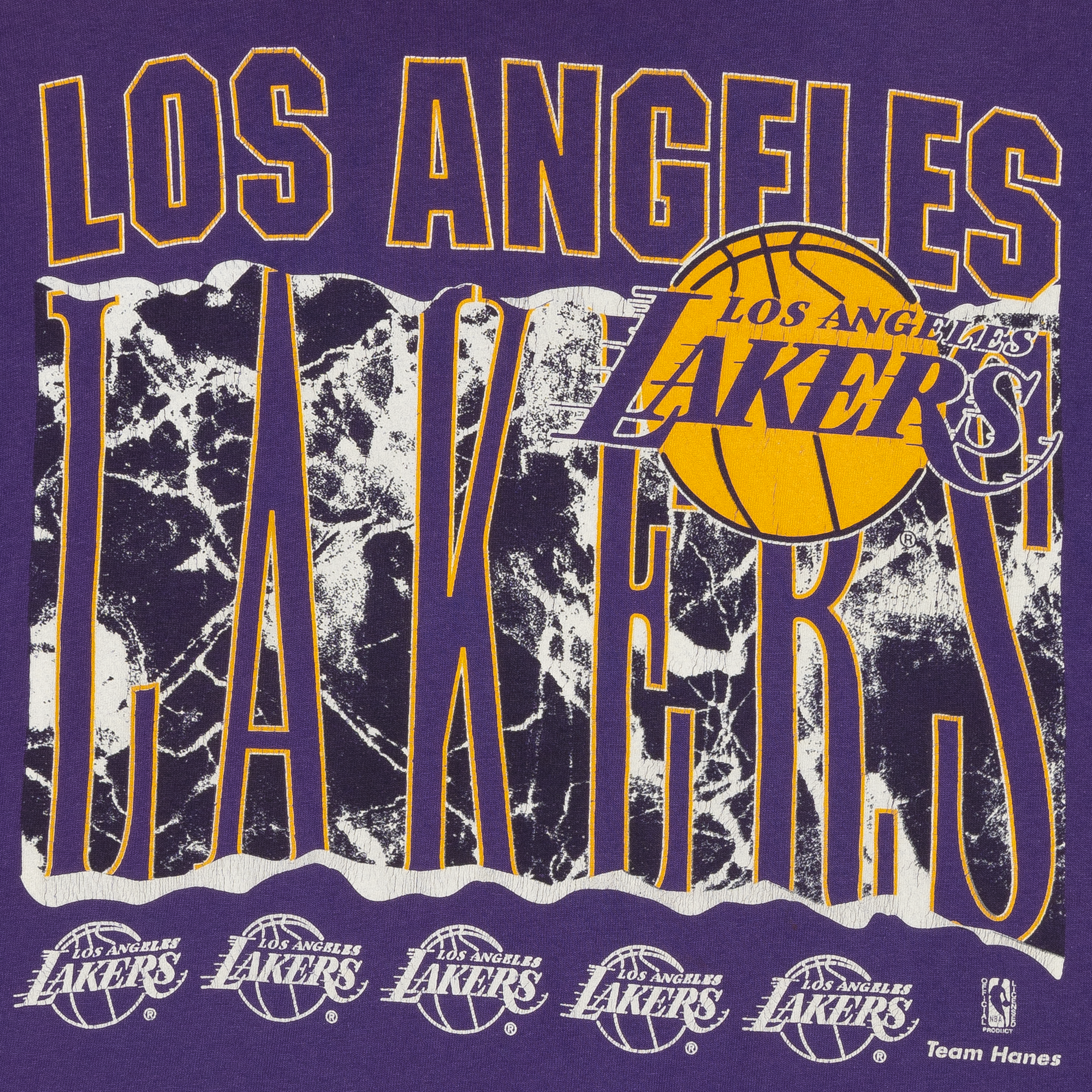 Los Angeles Lakers Team Hanes NBA Tee Purple-PLUS