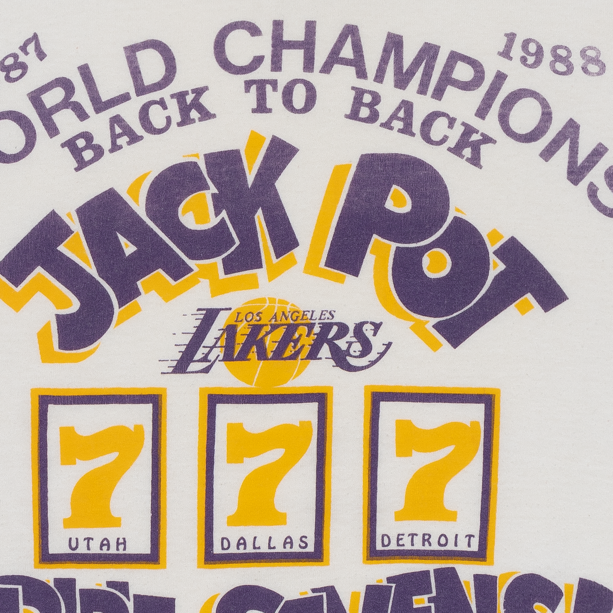 Los Angeles Lakers 1987-1988 "Jackpot Triple Sevens" Tee White-PLUS