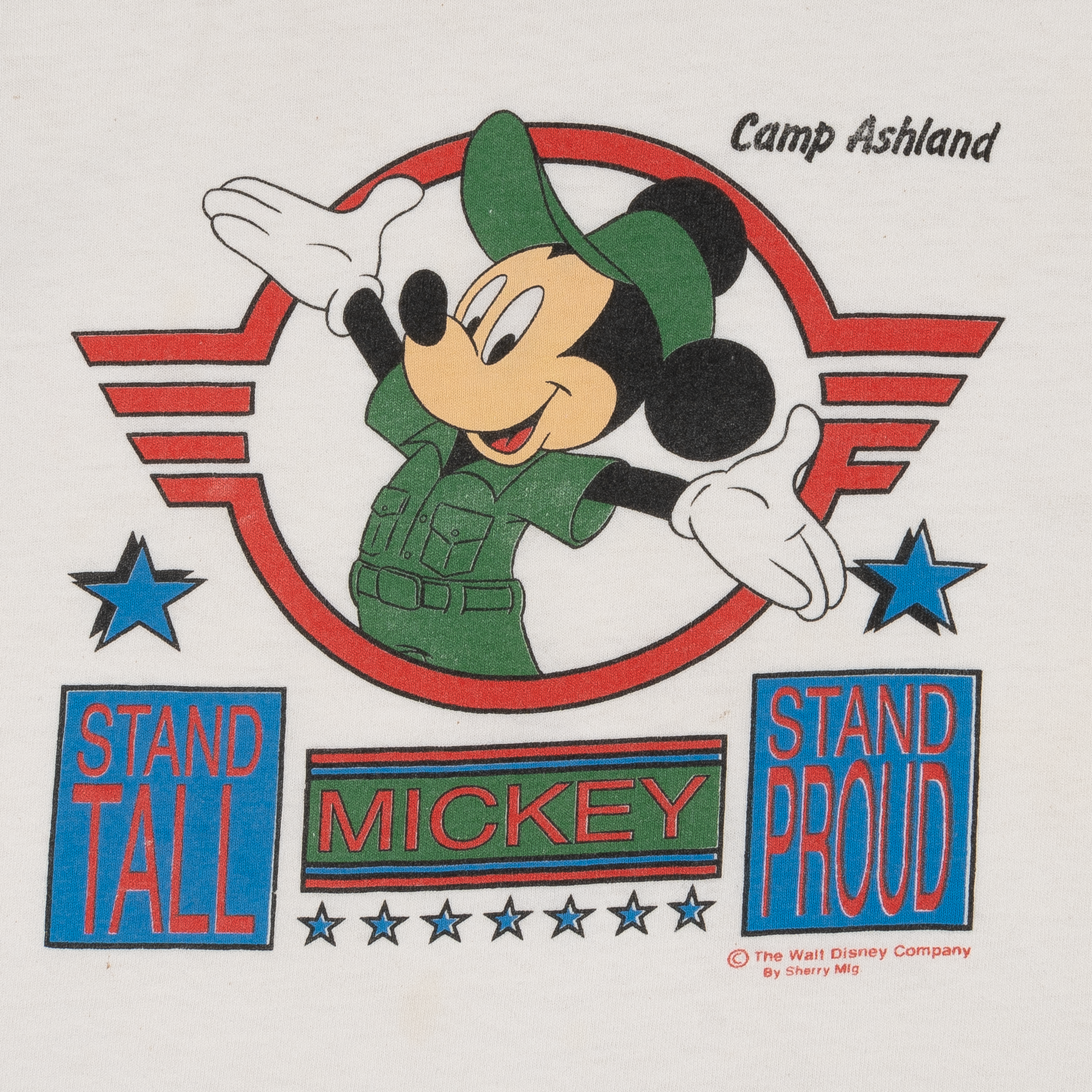 Mickey Mouse Camp Ashland Tee White-PLUS