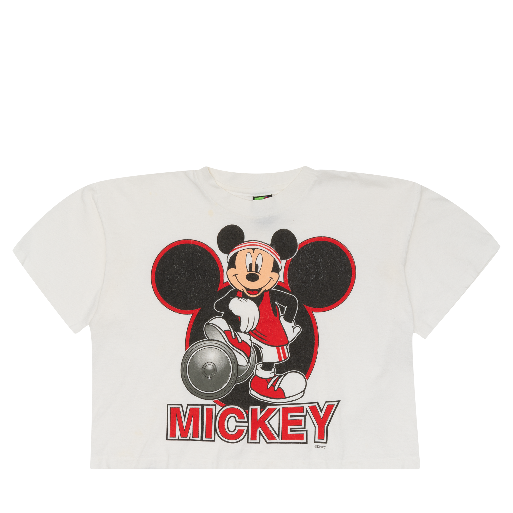 Mickey Mouse Workout Unlimited Cropped Disney Tee White-PLUS