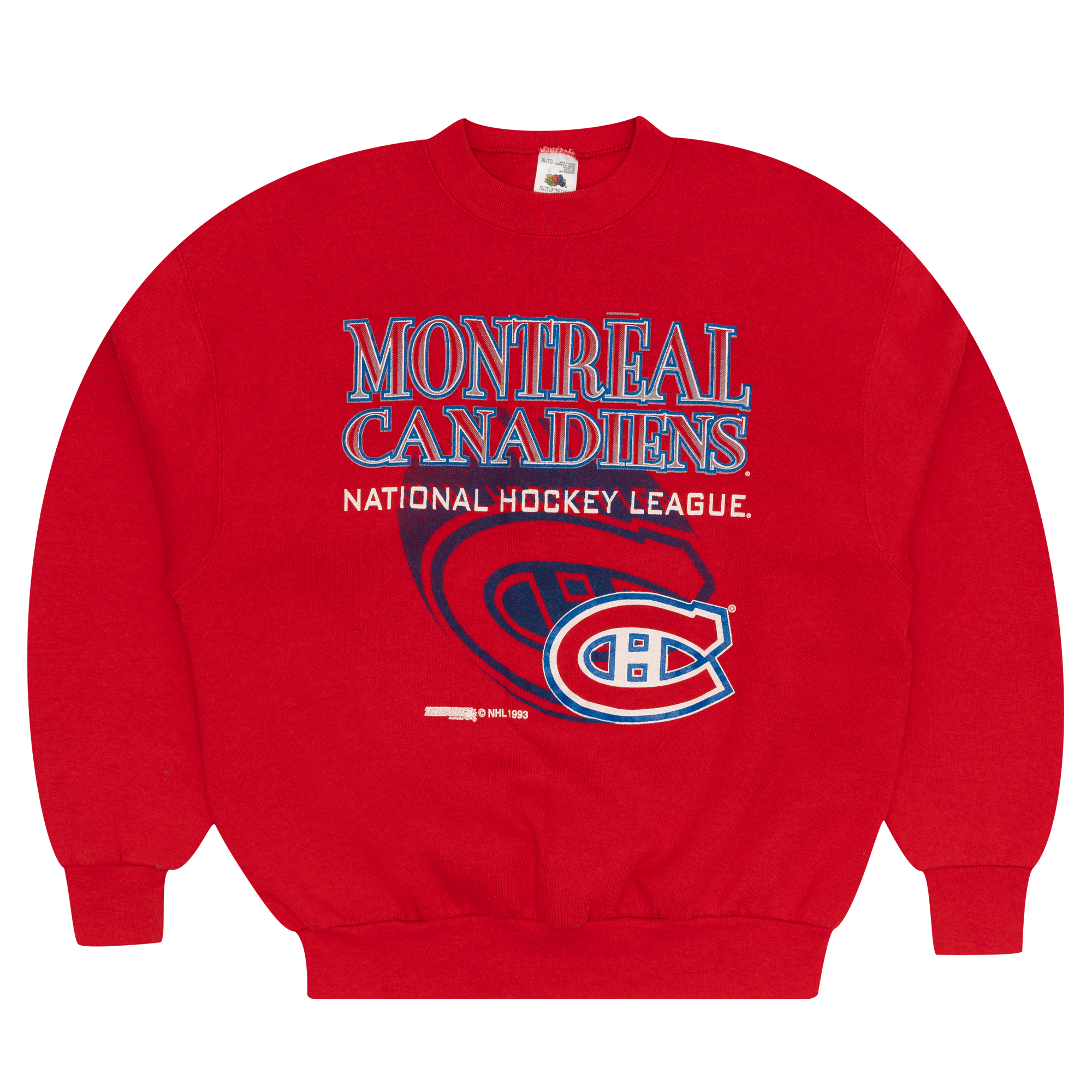 Montreal Canadiens Trench 1993 NHL Crewneck Red-PLUS