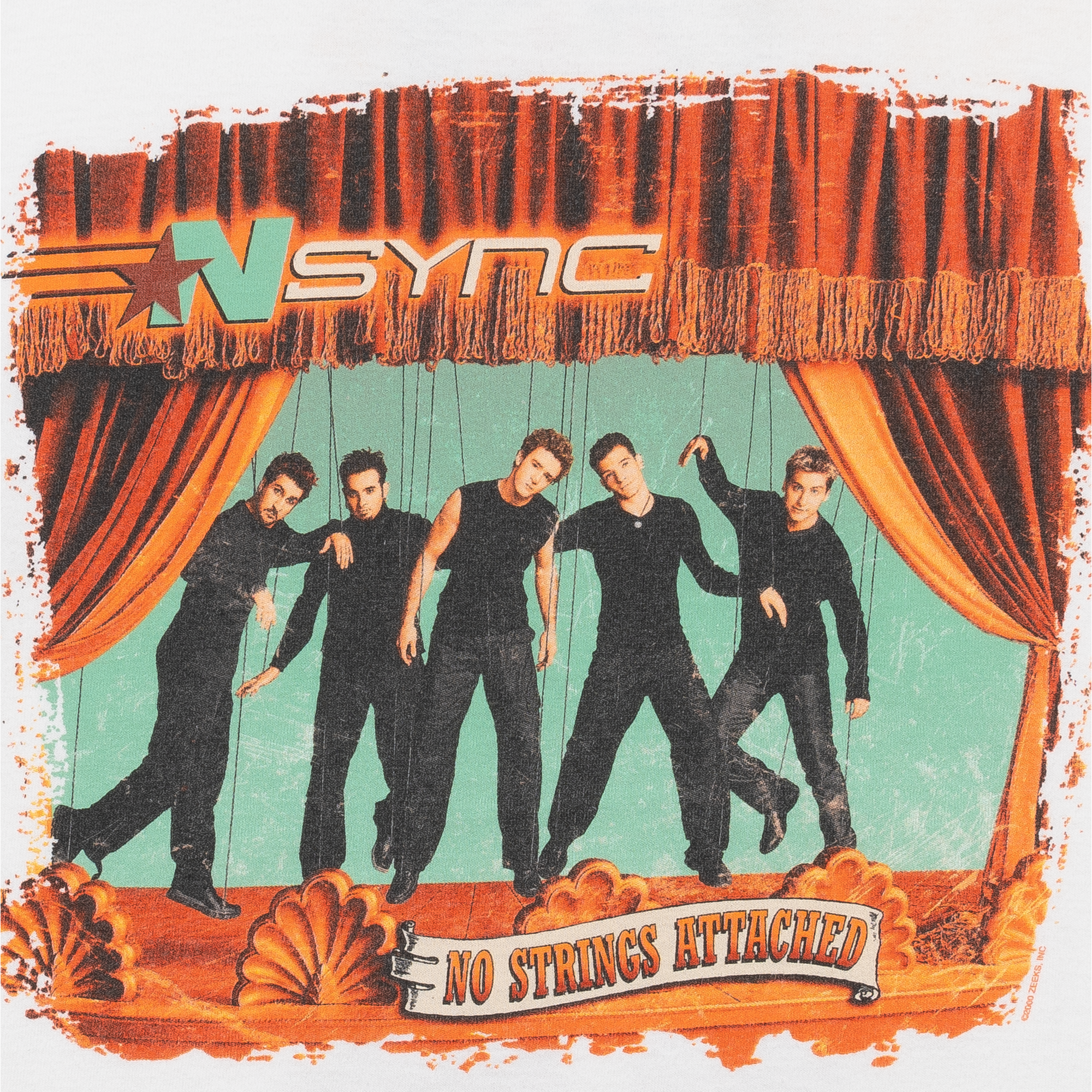 NSYNC No Strings Attached Tour Music Tee White-PLUS
