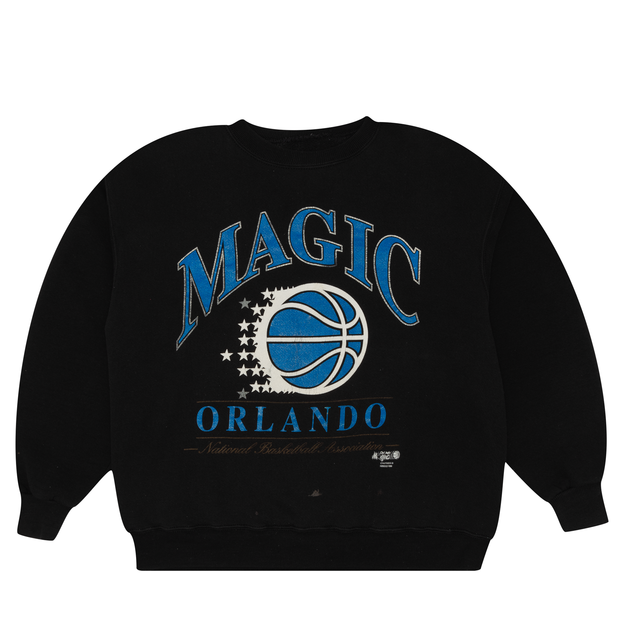 Orlando Magic Retro Logo Nutmeg 1990s Crewneck Black-PLUS