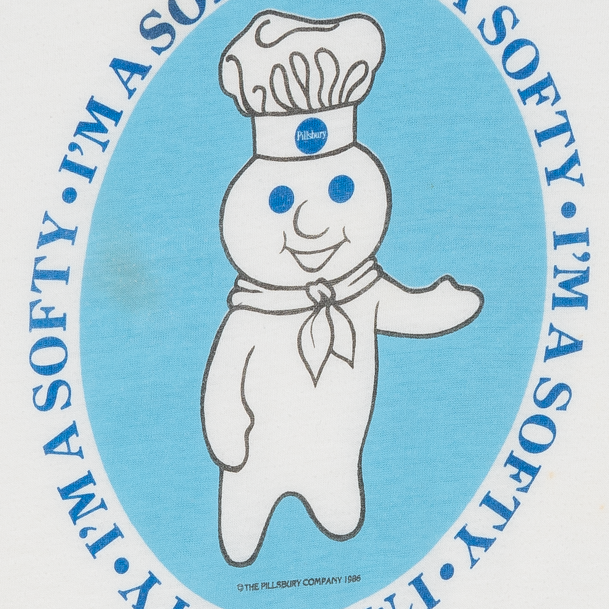 Pillsbury Doughboy I'm A Softy 1986 L/S Advertising Tee White-PLUS