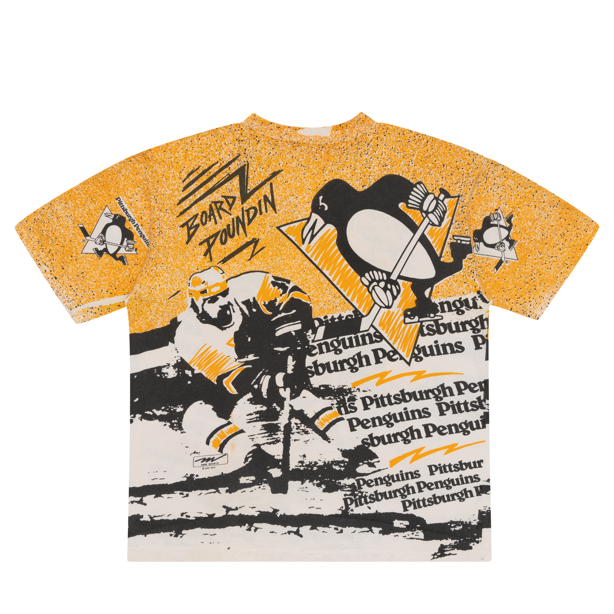 Pittsburgh Penguins AOP Magic Johnson Ts Tee Yellow-PLUS