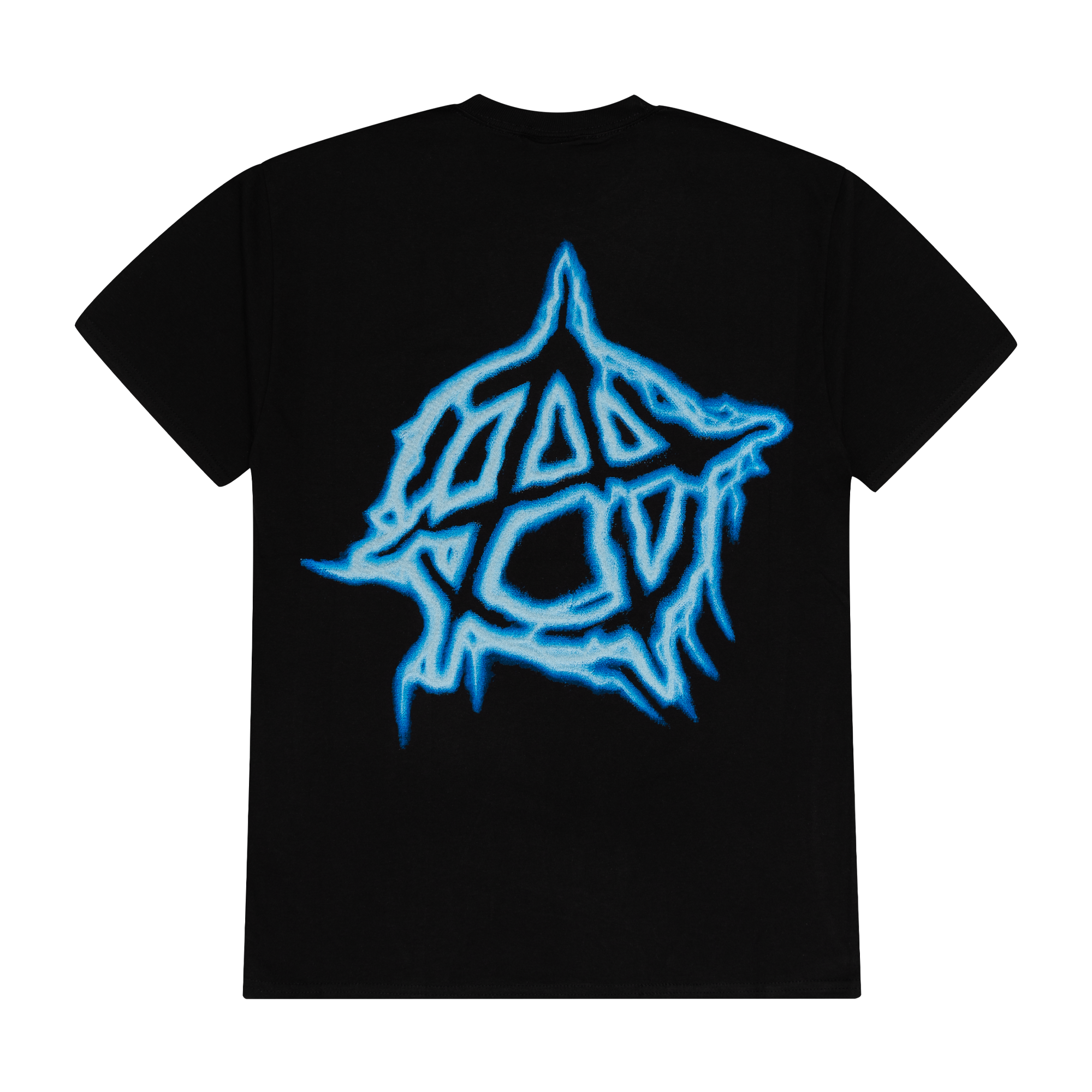 Revenge Blue Lightning Script Tee Black | PLUS