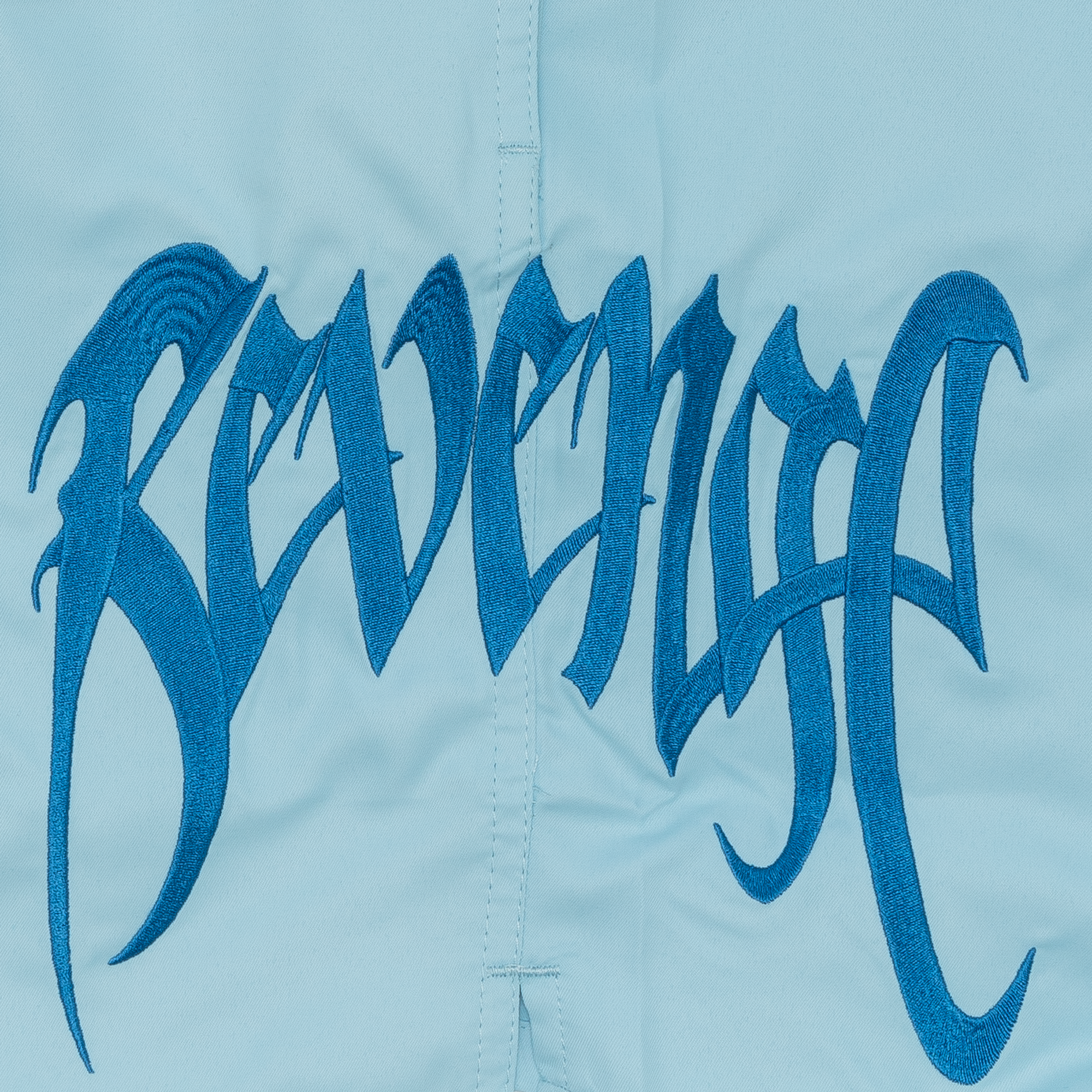 Revenge Embroidered Logo Shorts Blue-PLUS