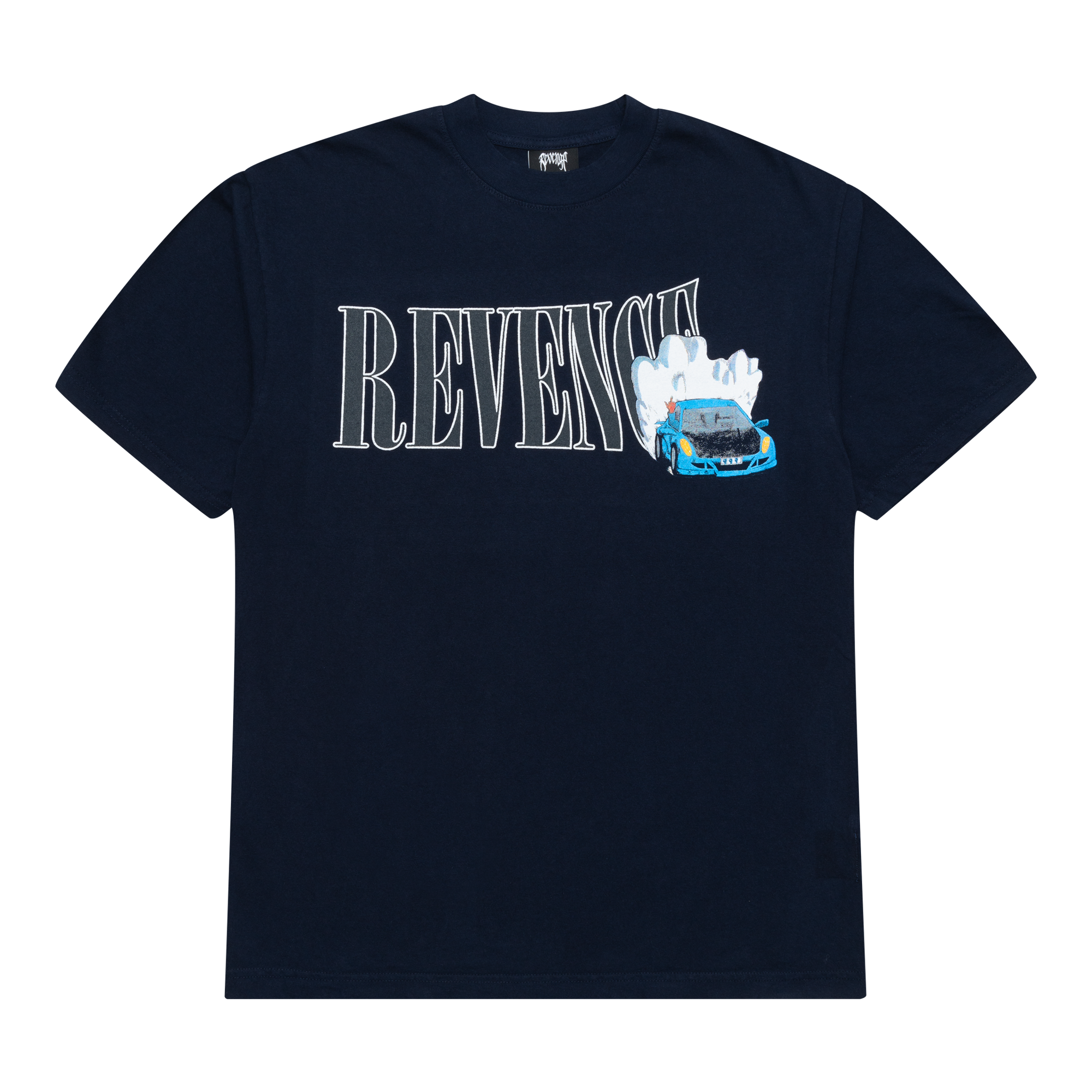 Revenge x Juice Wrld 999 Burnout Tee Navy-PLUS