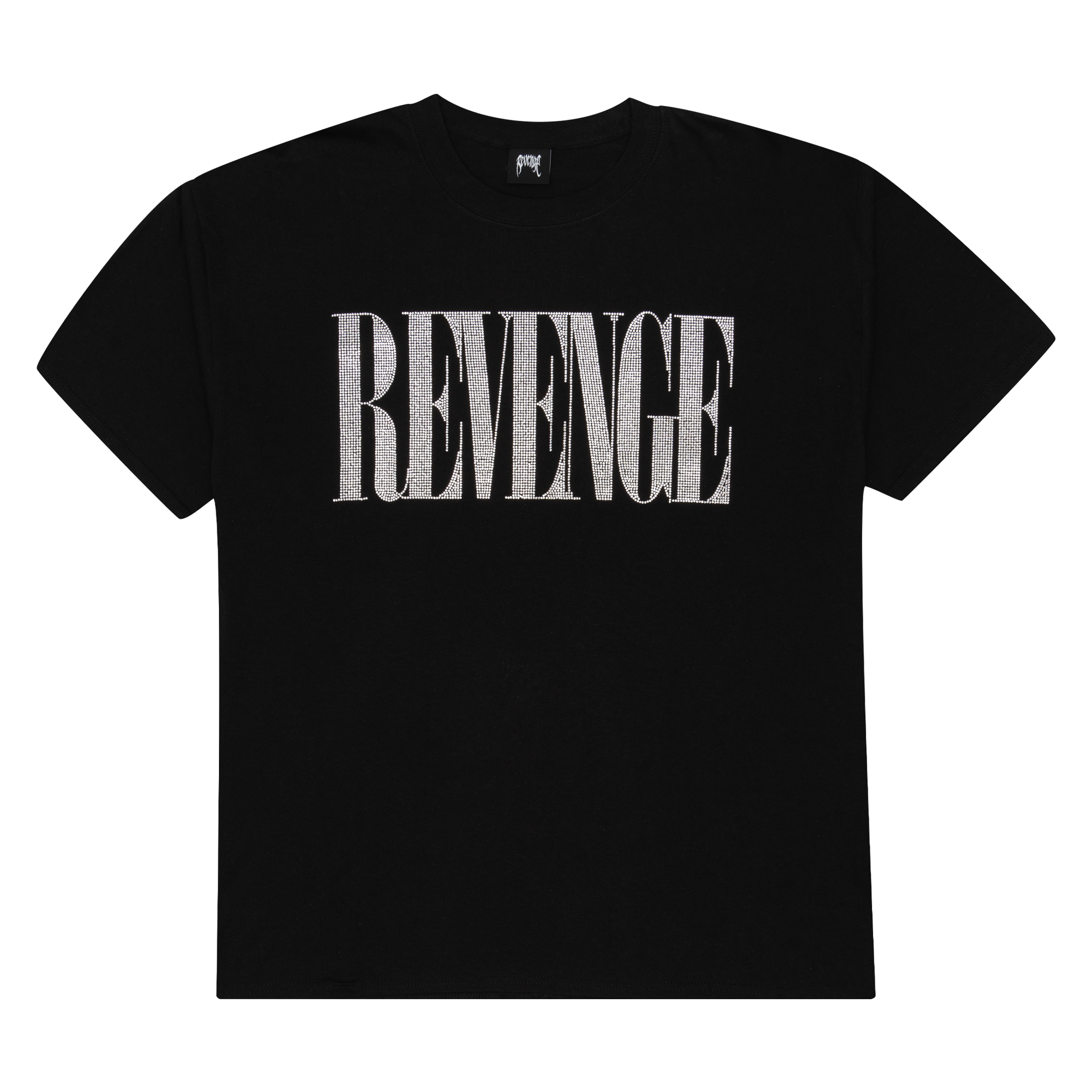 Revenge Nirvana Rhinestone Tee Black-PLUS