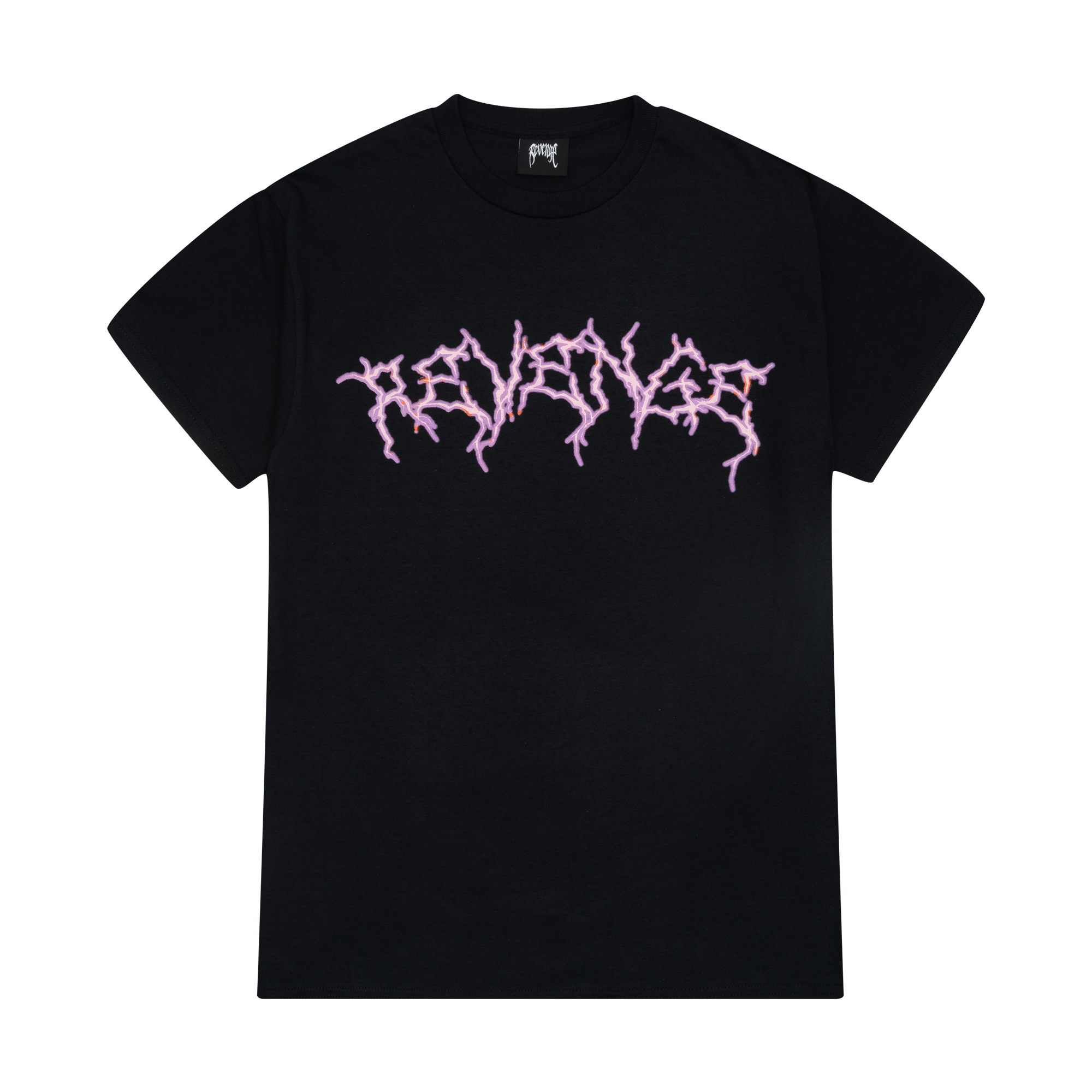 Revenge Pink Lightning Anarchy Tee Black | PLUS