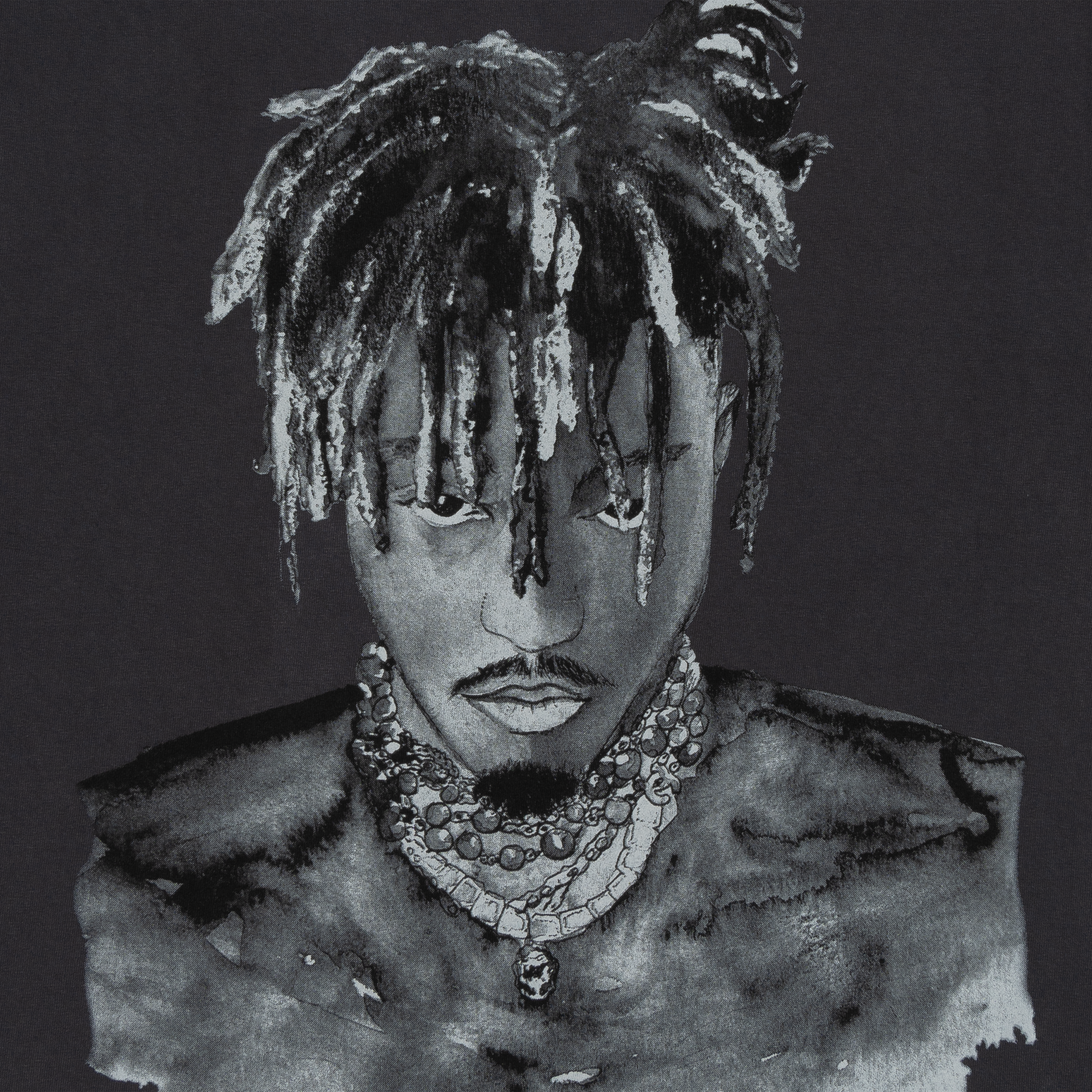 Revenge x Juice Wrld 999 Graphite Portrait Tee Dolphin Washed Grey