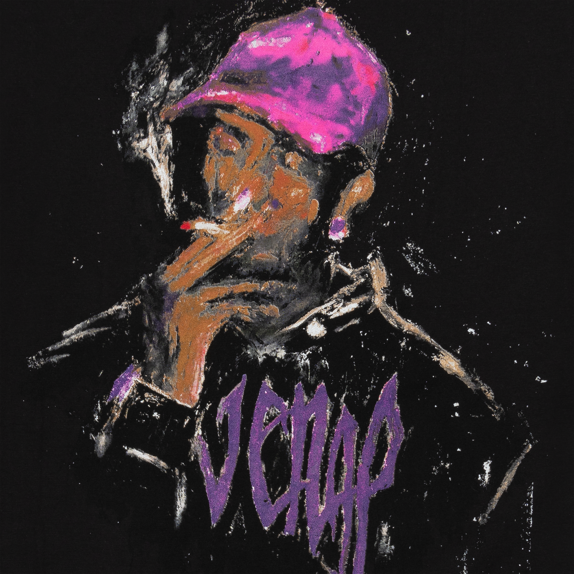 Revenge Gallery x Ski Mask Smoke Tee Black/Purple | PLUS
