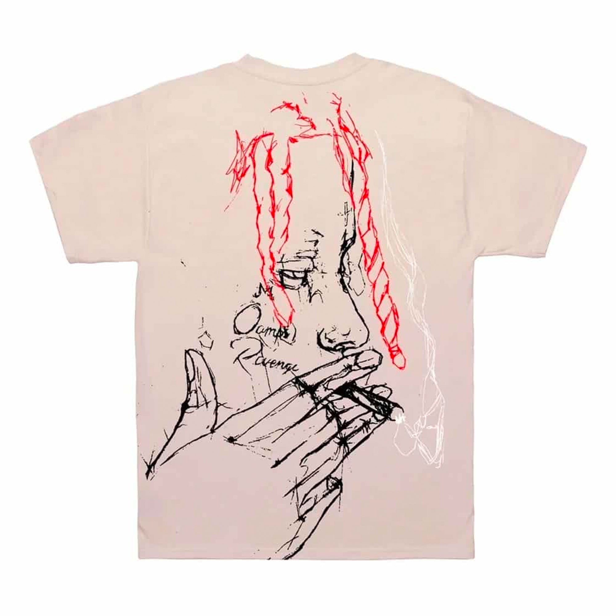 Revenge x Trippie Redd Smoking T-Shirt Cream-PLUS