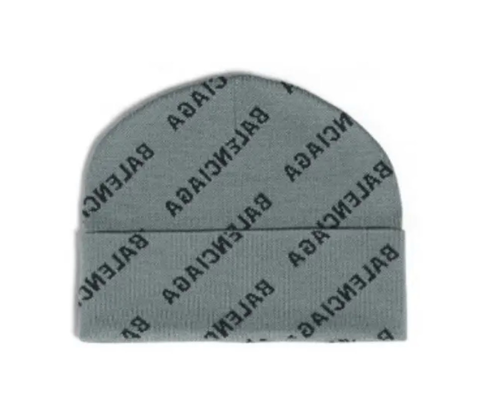 Balenciaga Mirror Mini Allover Logo Beanie-PLUS