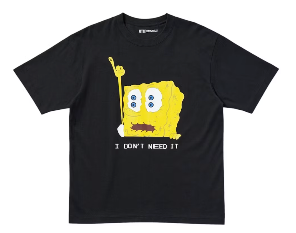 Uniqlo x CPFM Spongebob Squarepants UT Graphic T-Shirt Black-PLUS