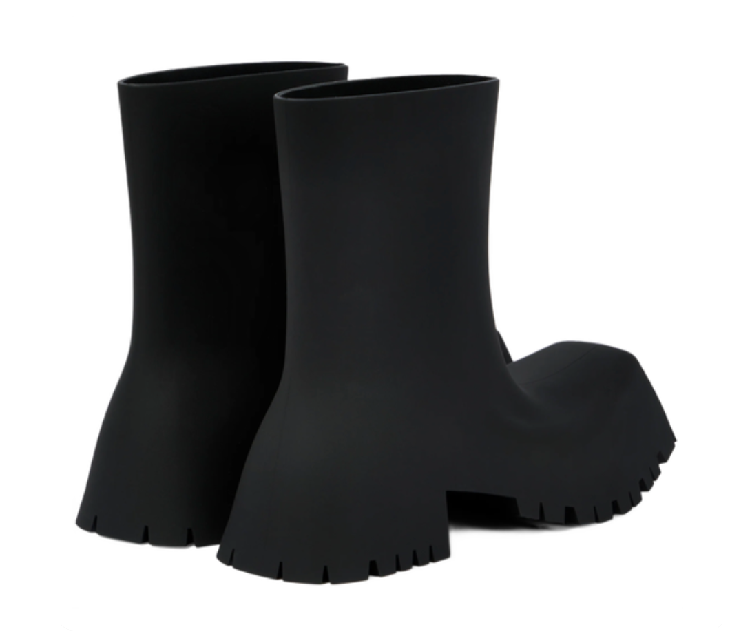 Balenciaga Trooper Rubber Boot Black-PLUS