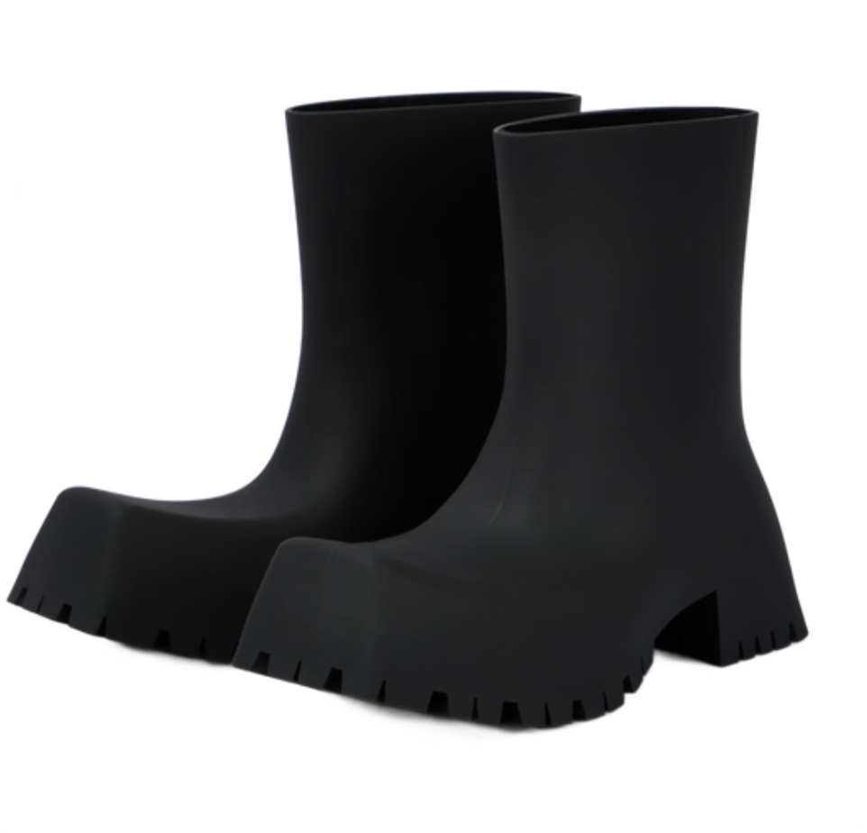 Balenciaga Trooper Rubber Boot Black-PLUS