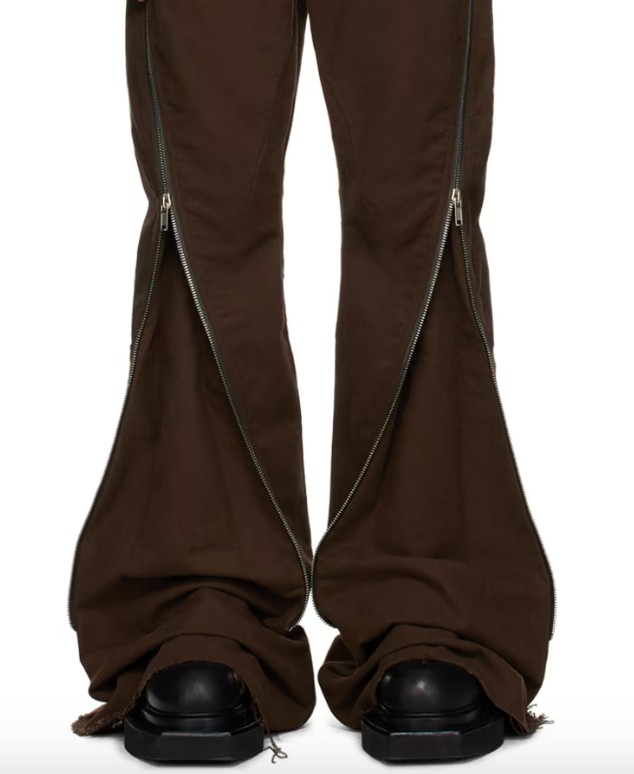 Rick Owens Bolan Banana Bootcut Zip Pants-PLUS